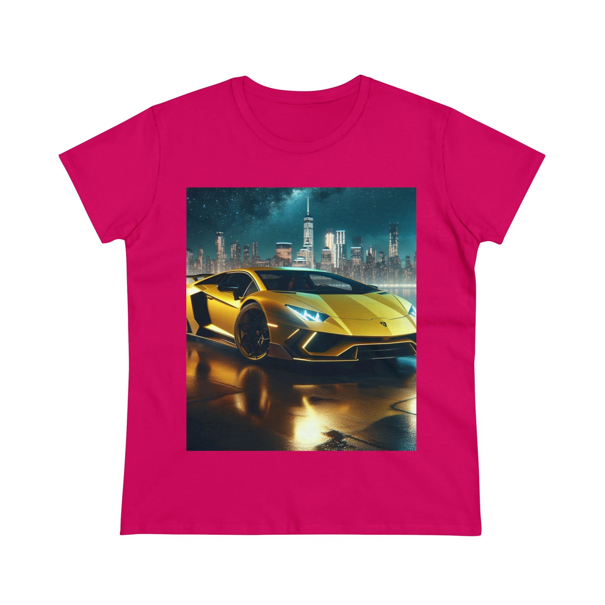 Yellow Lamborghini T-Shirt T-Shirt Printify Heliconia S