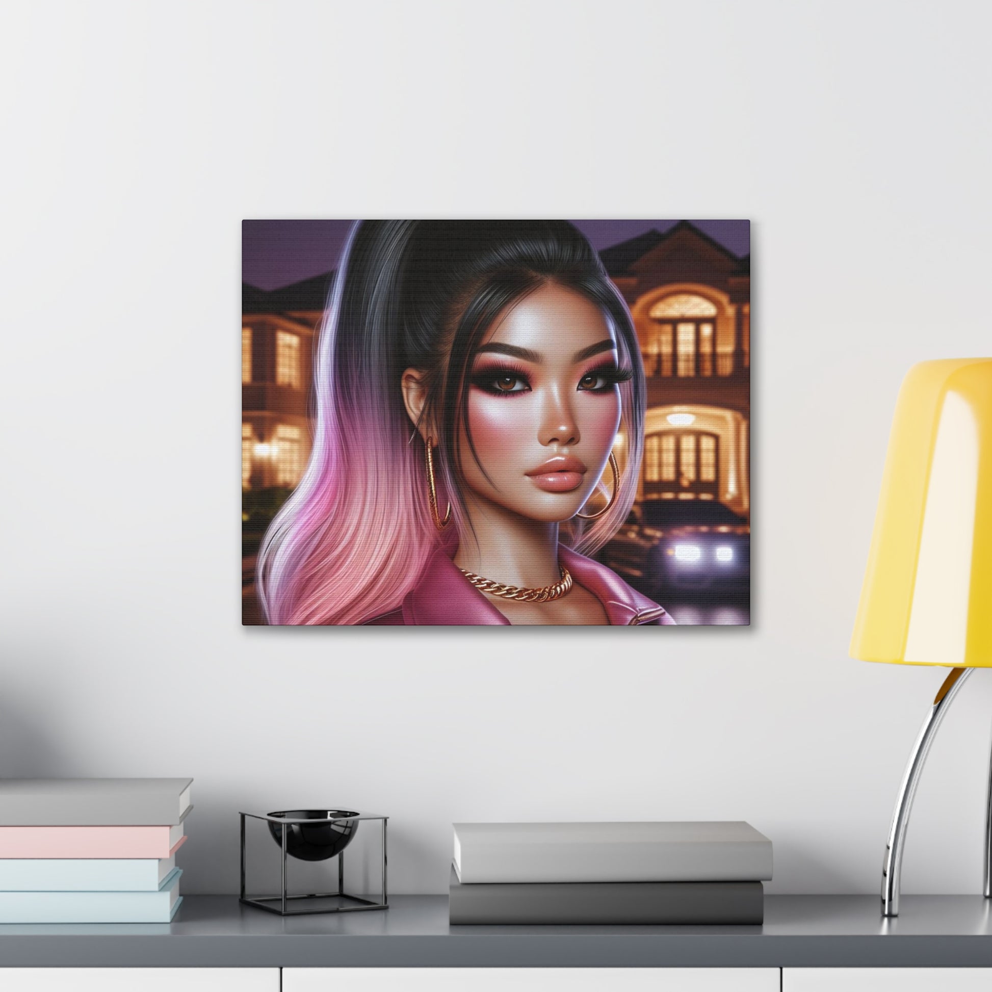 Pink at Night Canvas Canvas Printify 20″ x 16″ (Horizontal) 0.75''