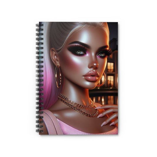 Pink at Night Spiral Notebook Paper products Printify One Size