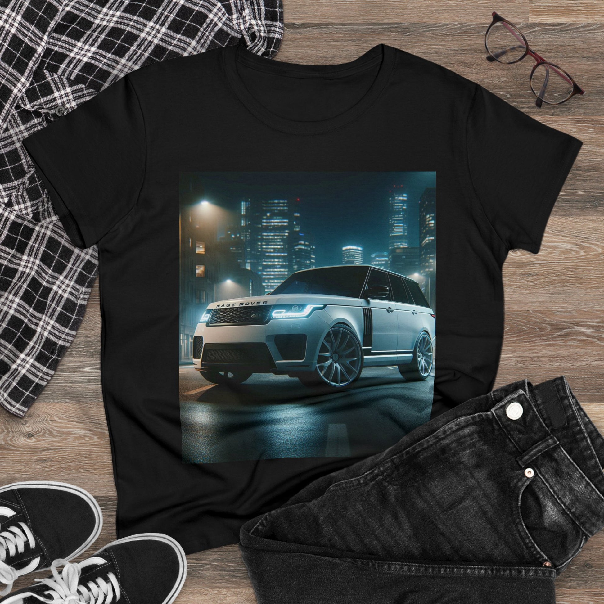White Range Rover T-Shirt T-Shirt Printify
