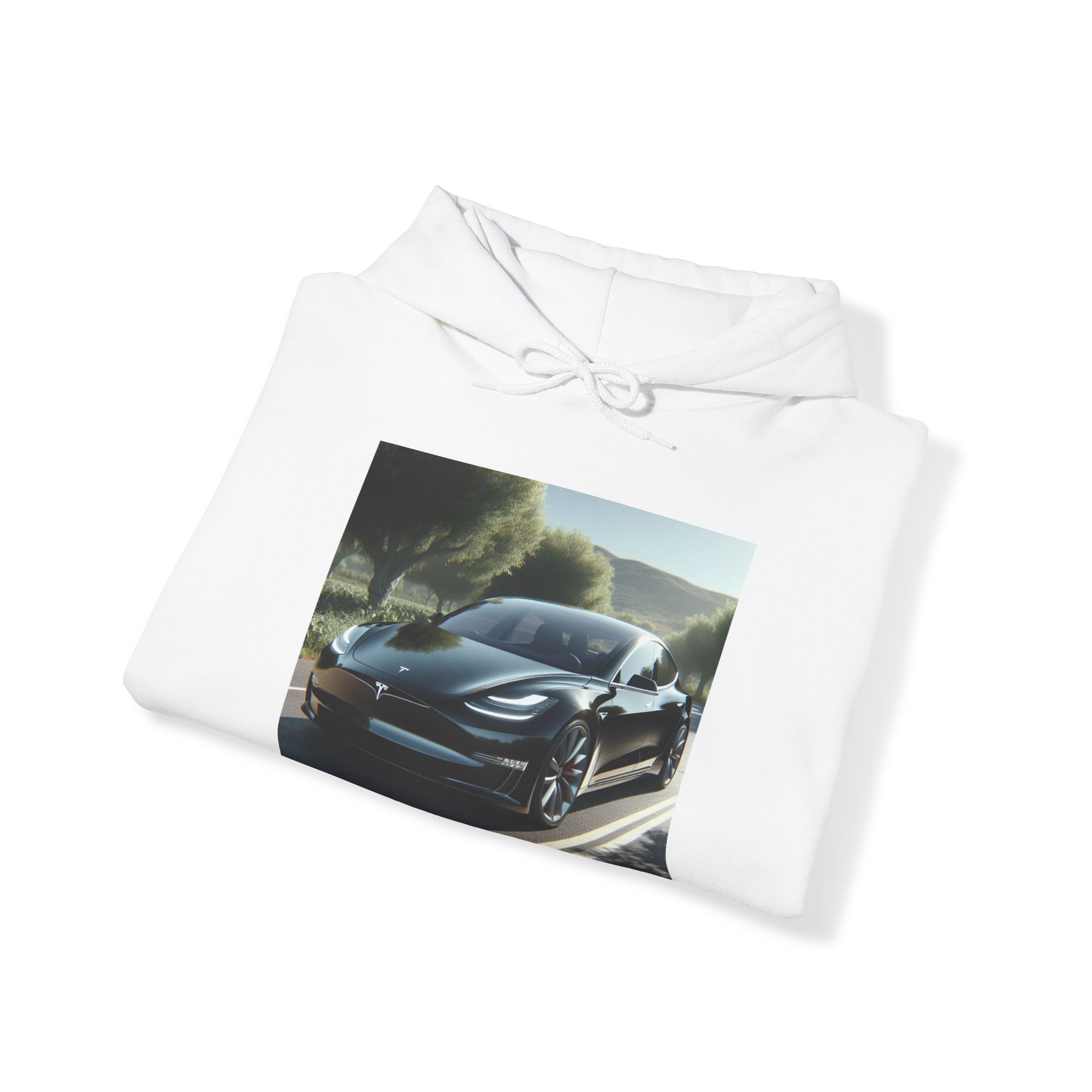 Black Tesla Hoodie Hoodie Printify