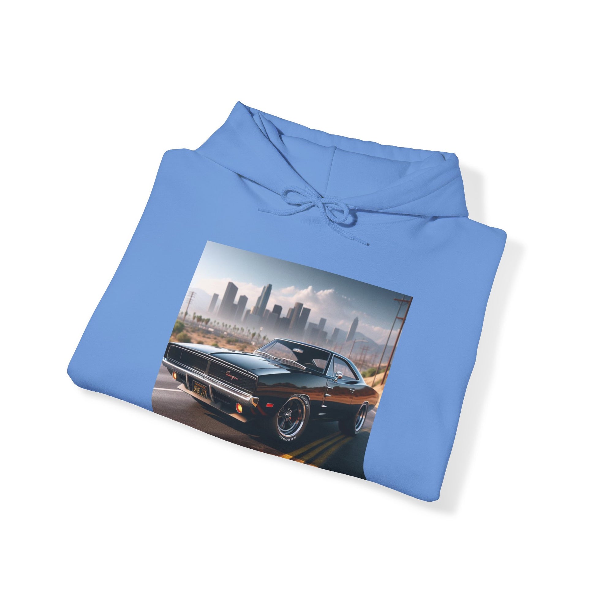 1970 Black Dodge Charger Hoodie Hoodie Printify