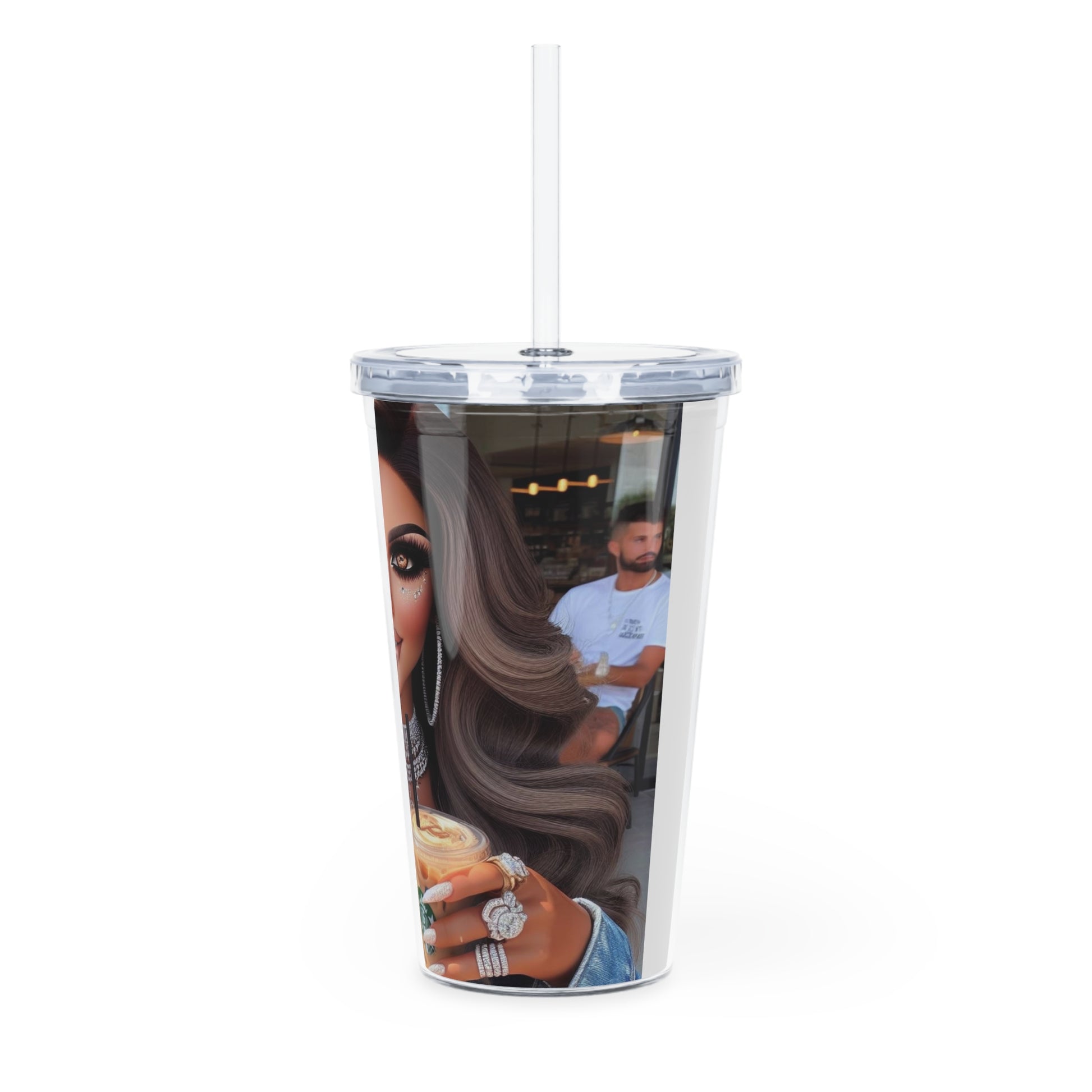 Coffee Beauty Tumbler with Straw Mug Printify