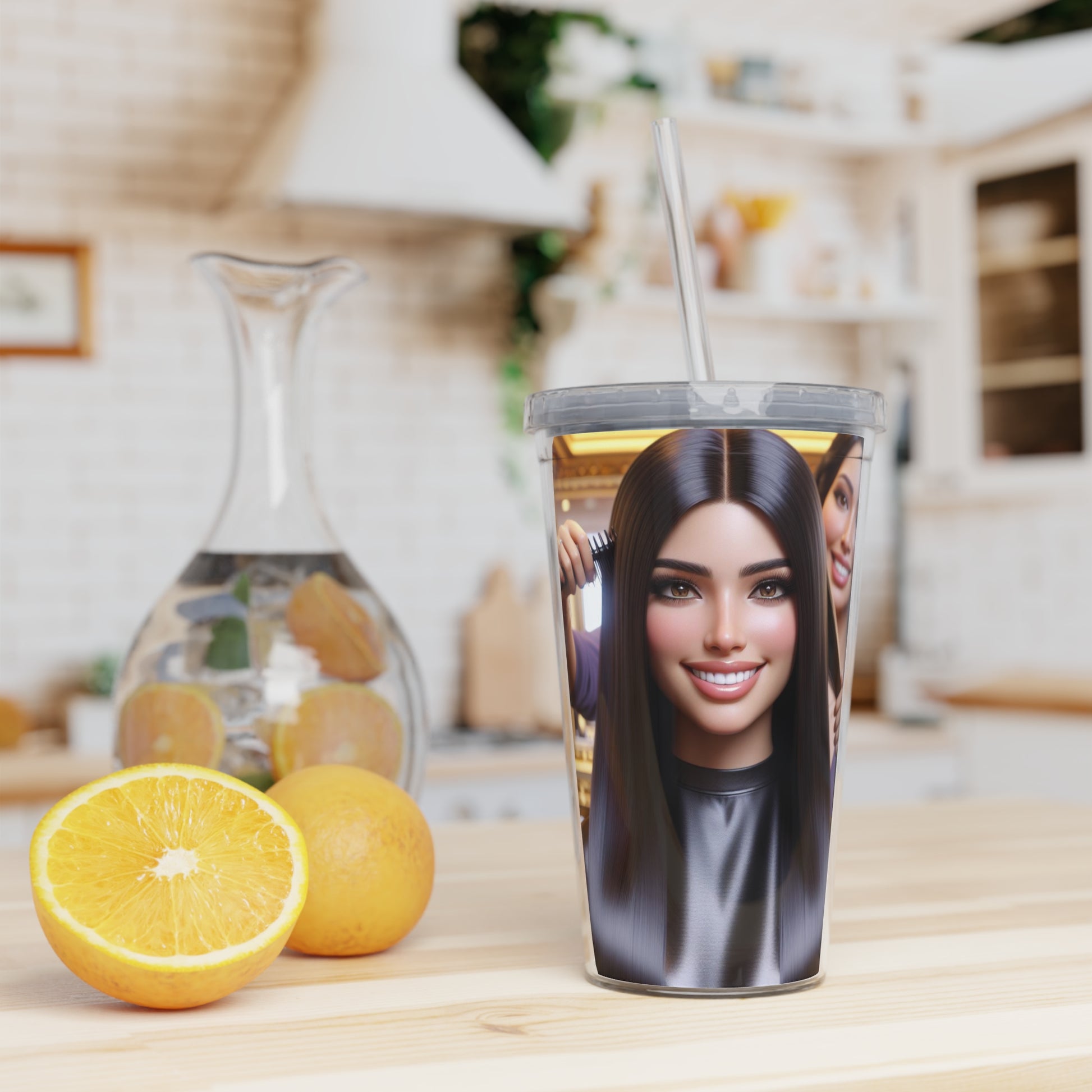 Hair Day Tumbler with Straw Mug Printify