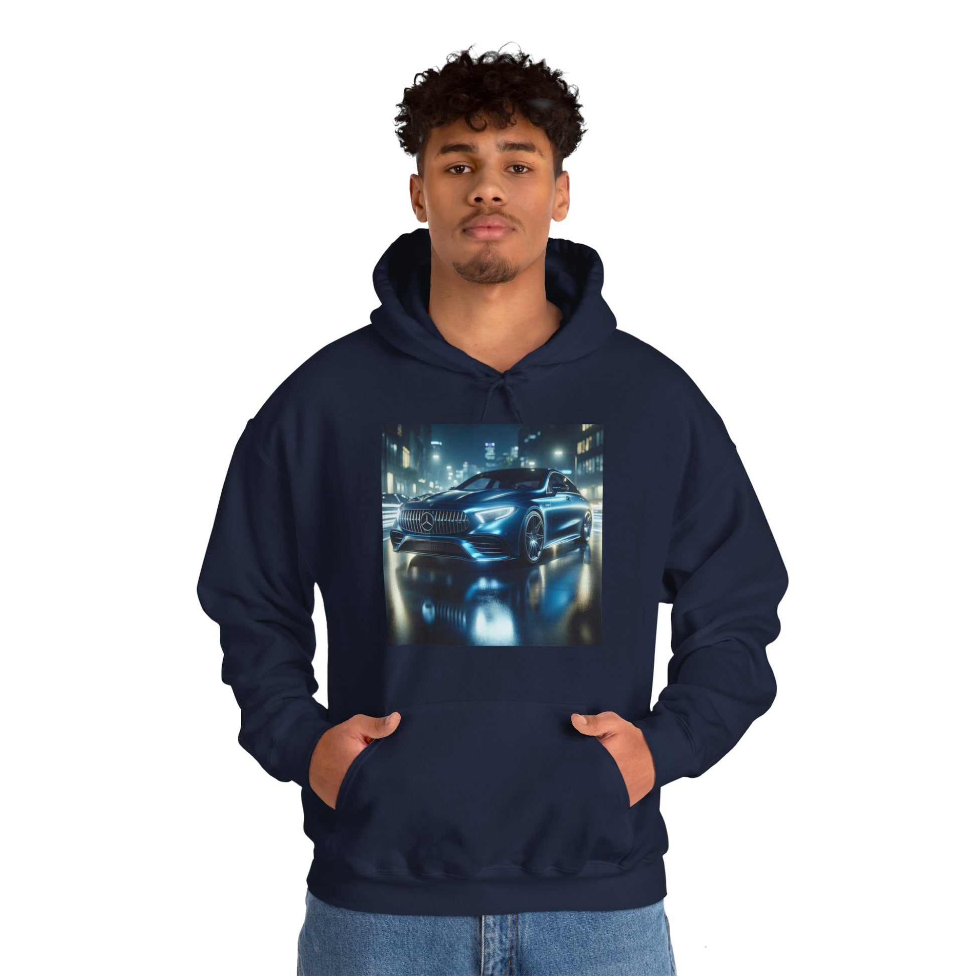 Blue Mercedes Hoodie Hoodie Printify