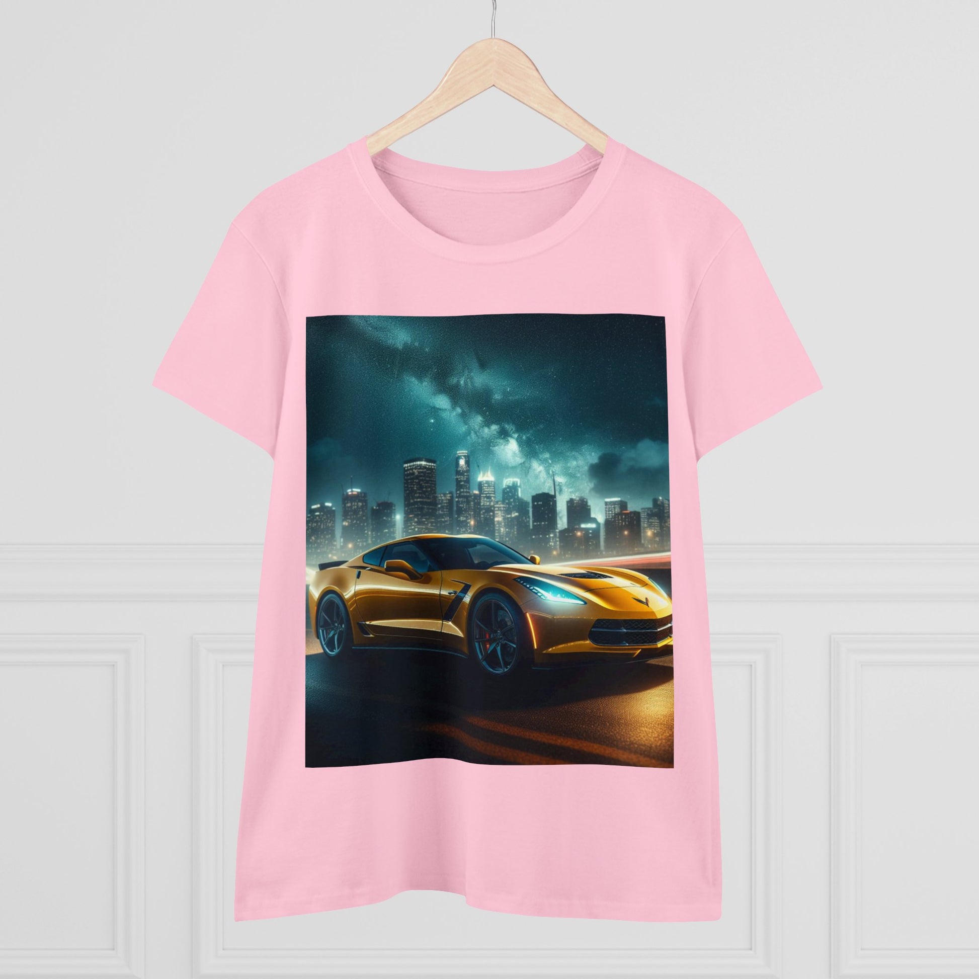 Yellow Corvette T-Shirt T-Shirt Printify
