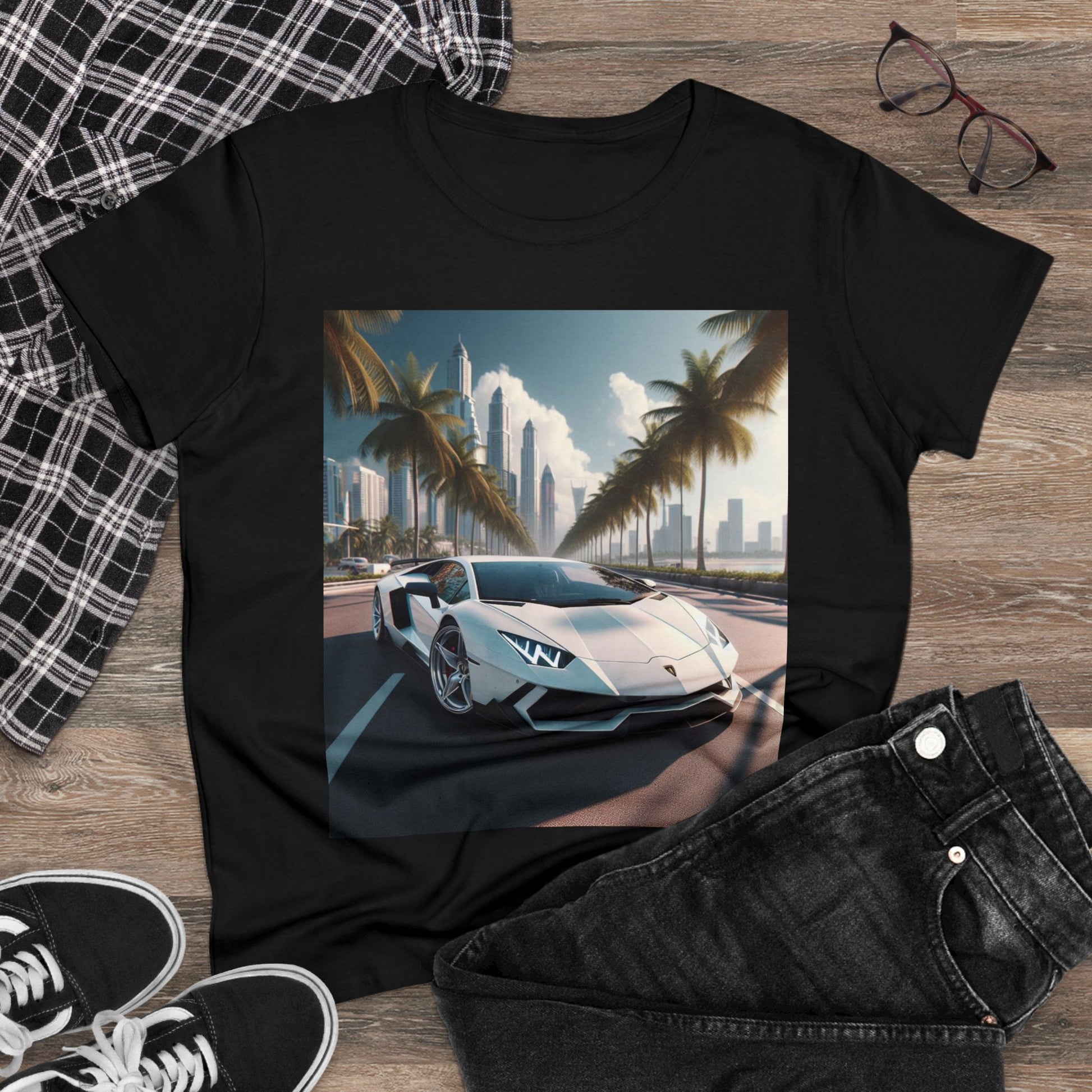 White Lamborghini T-Shirt T-Shirt Printify