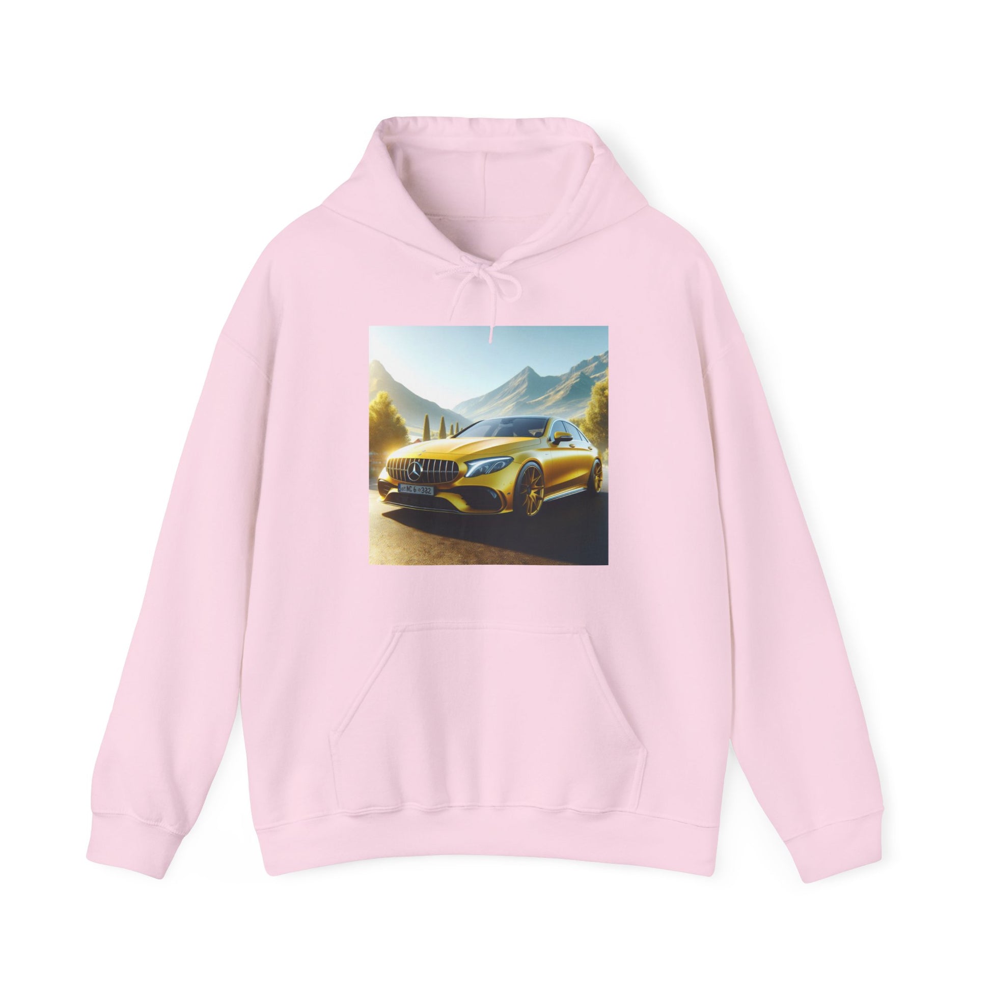 Yellow Mercedes Hoodie Hoodie Printify Light Pink S