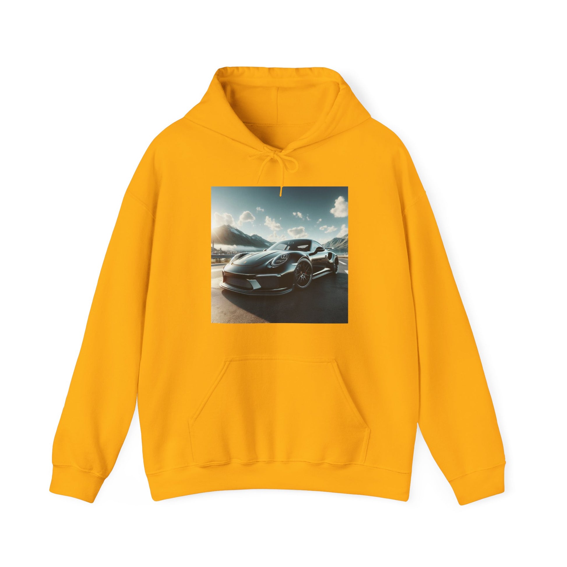 Black Porsche Hoodie Hoodie Printify Gold S