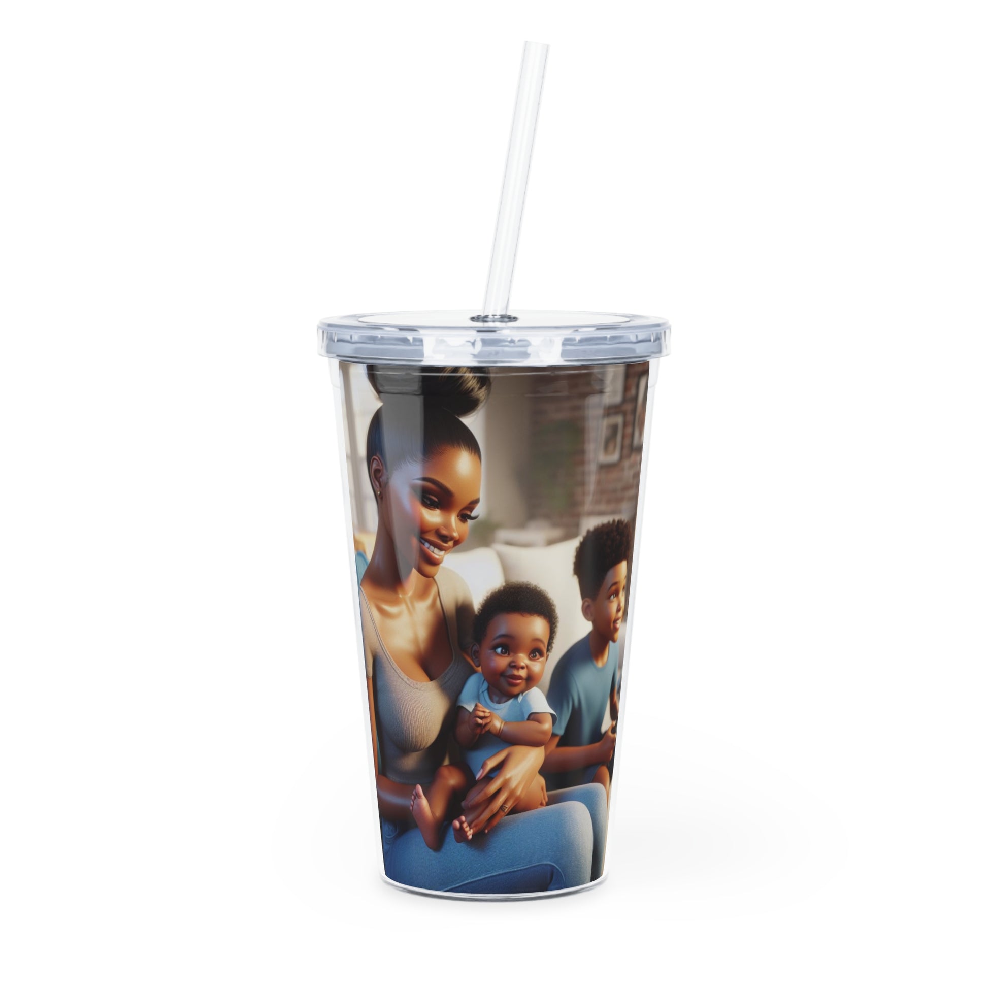 Family Time Tumbler with Straw Mug Printify 20oz Transparent
