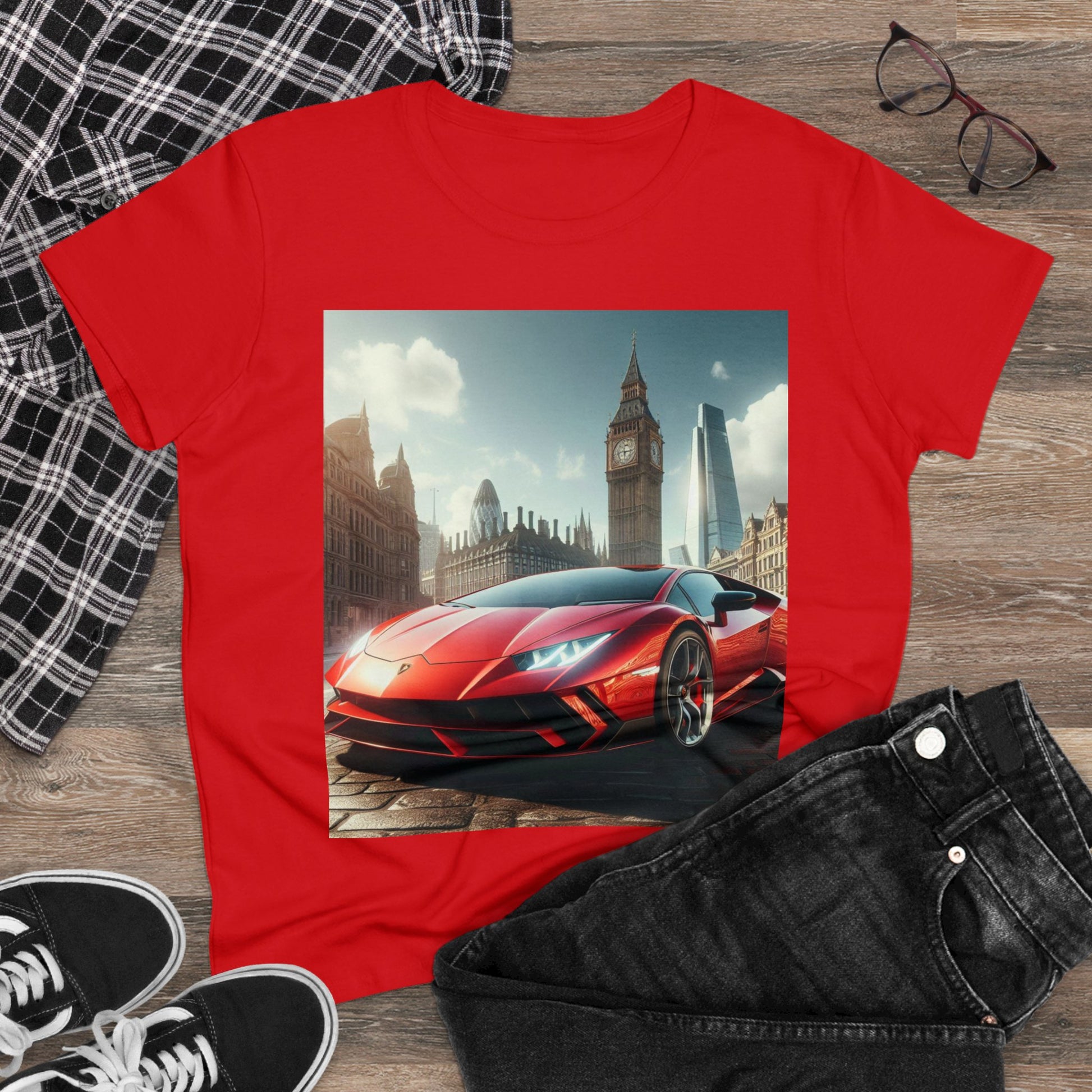 Red Lamborghini T-Shirt T-Shirt Printify