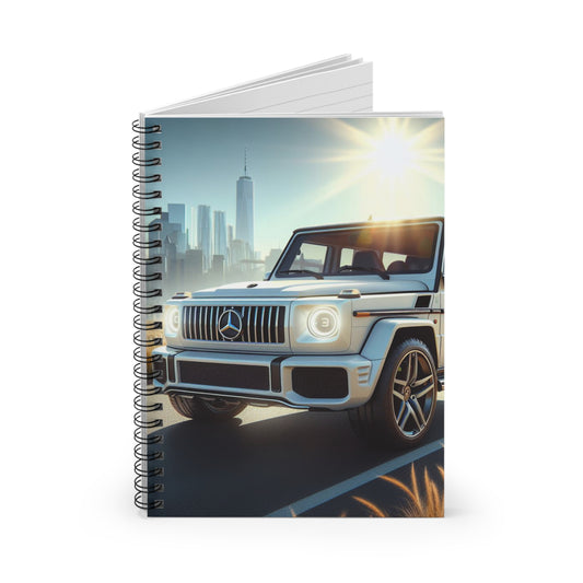 White G-Wagon Spiral Notebook Paper products Printify