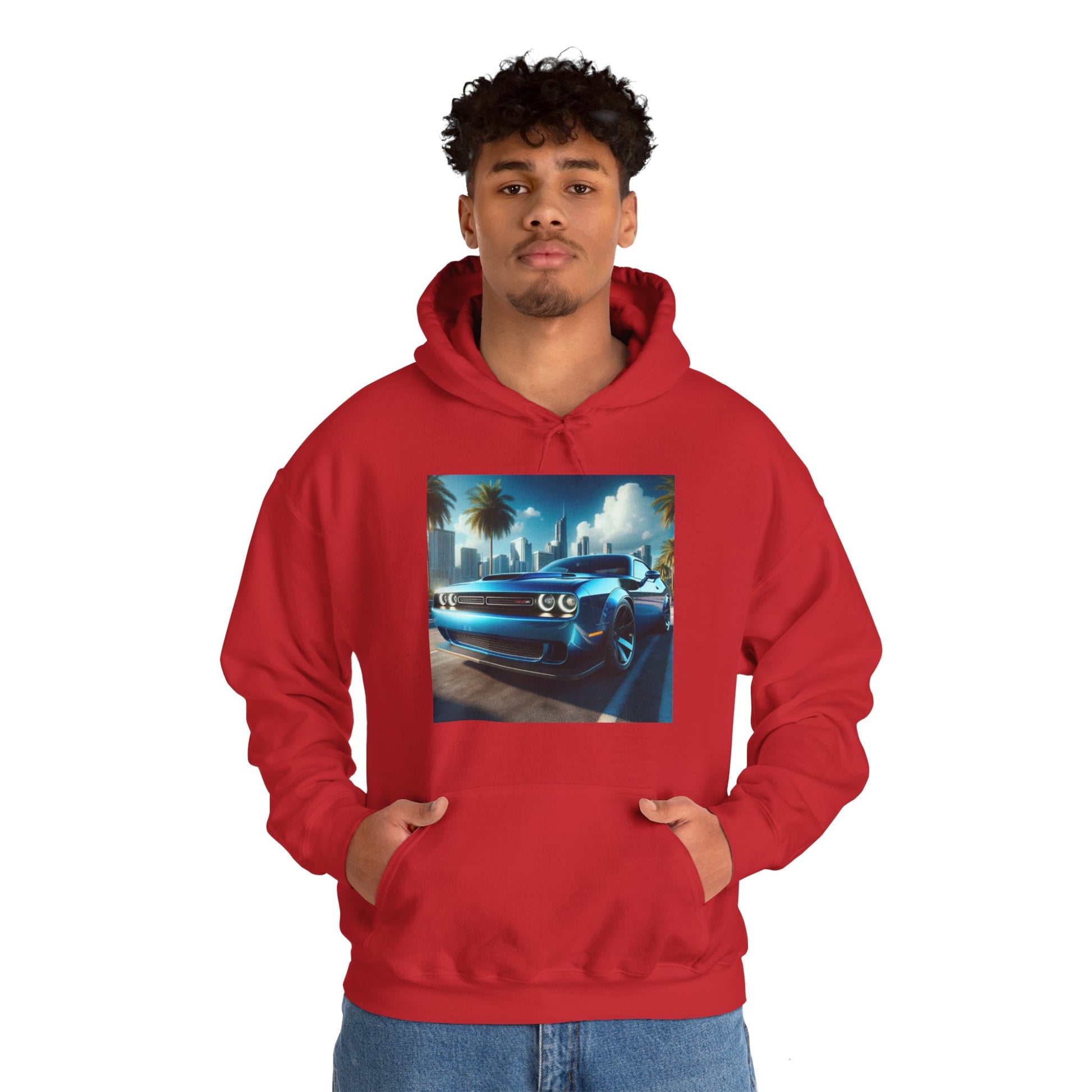 Blue Challenger Hoodie Hoodie Printify