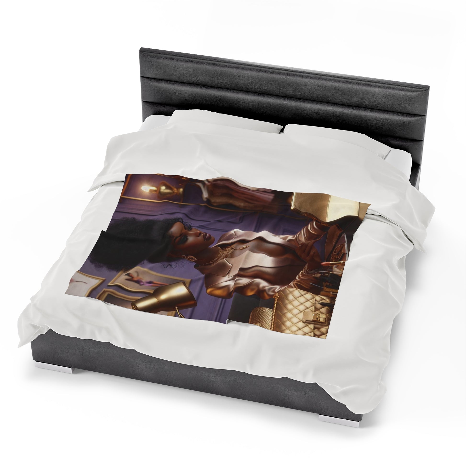 Fashion and Beauty Plush Blanket blankets Printify