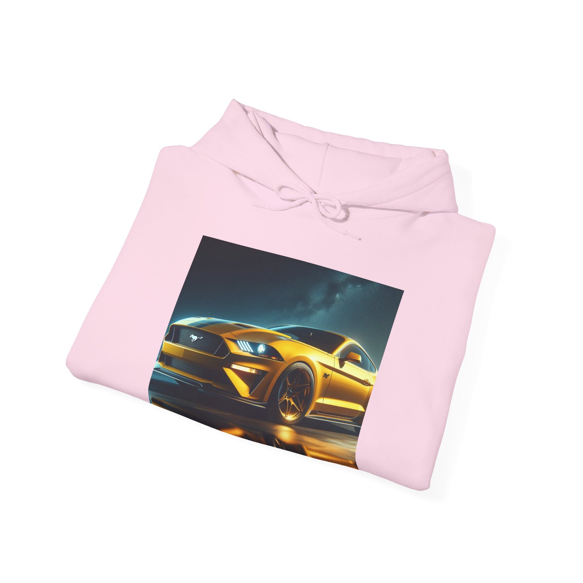 Yellow Mustang Hoodie Hoodie Printify