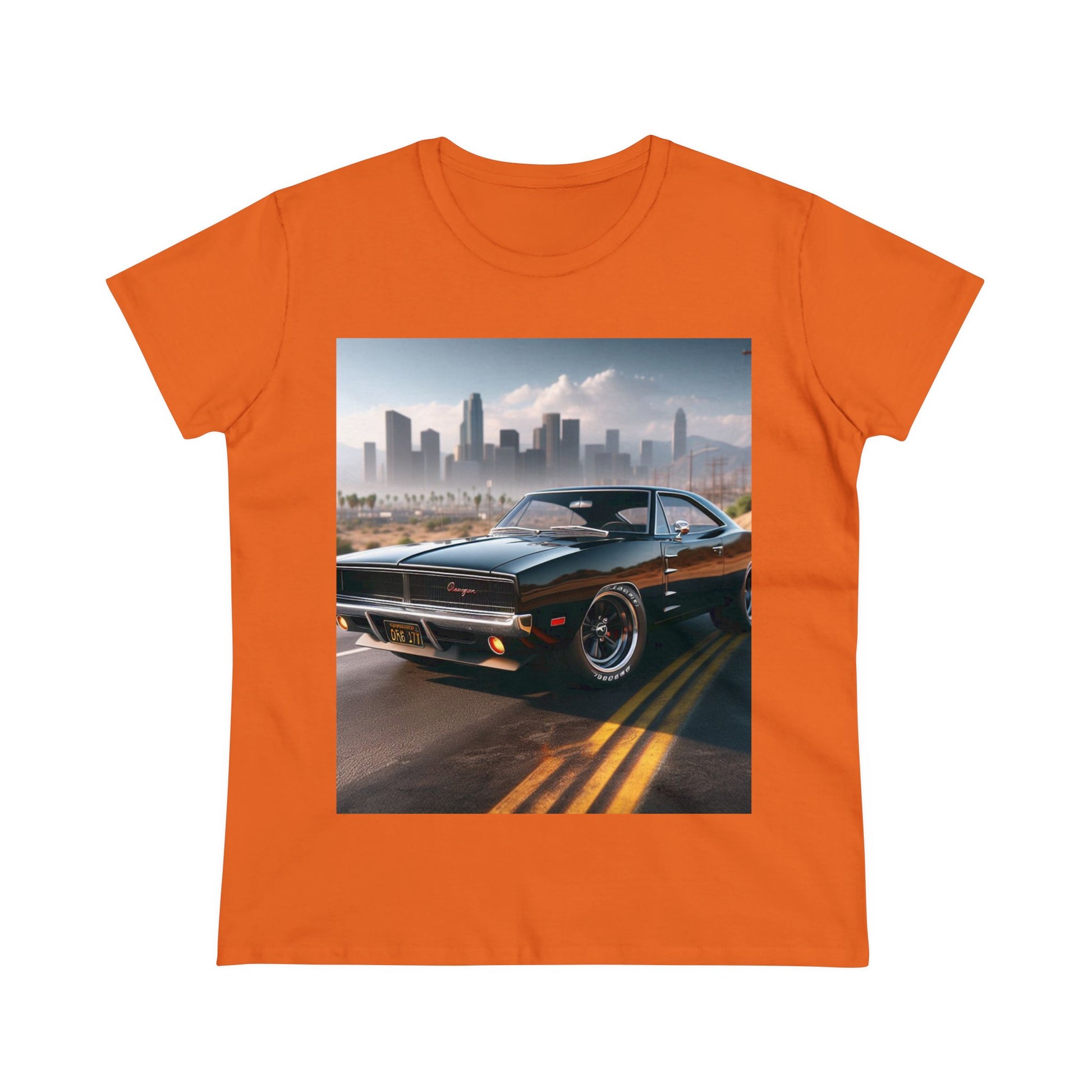 1970 Black Dodge Charge T-Shirt T-Shirt Printify Orange S