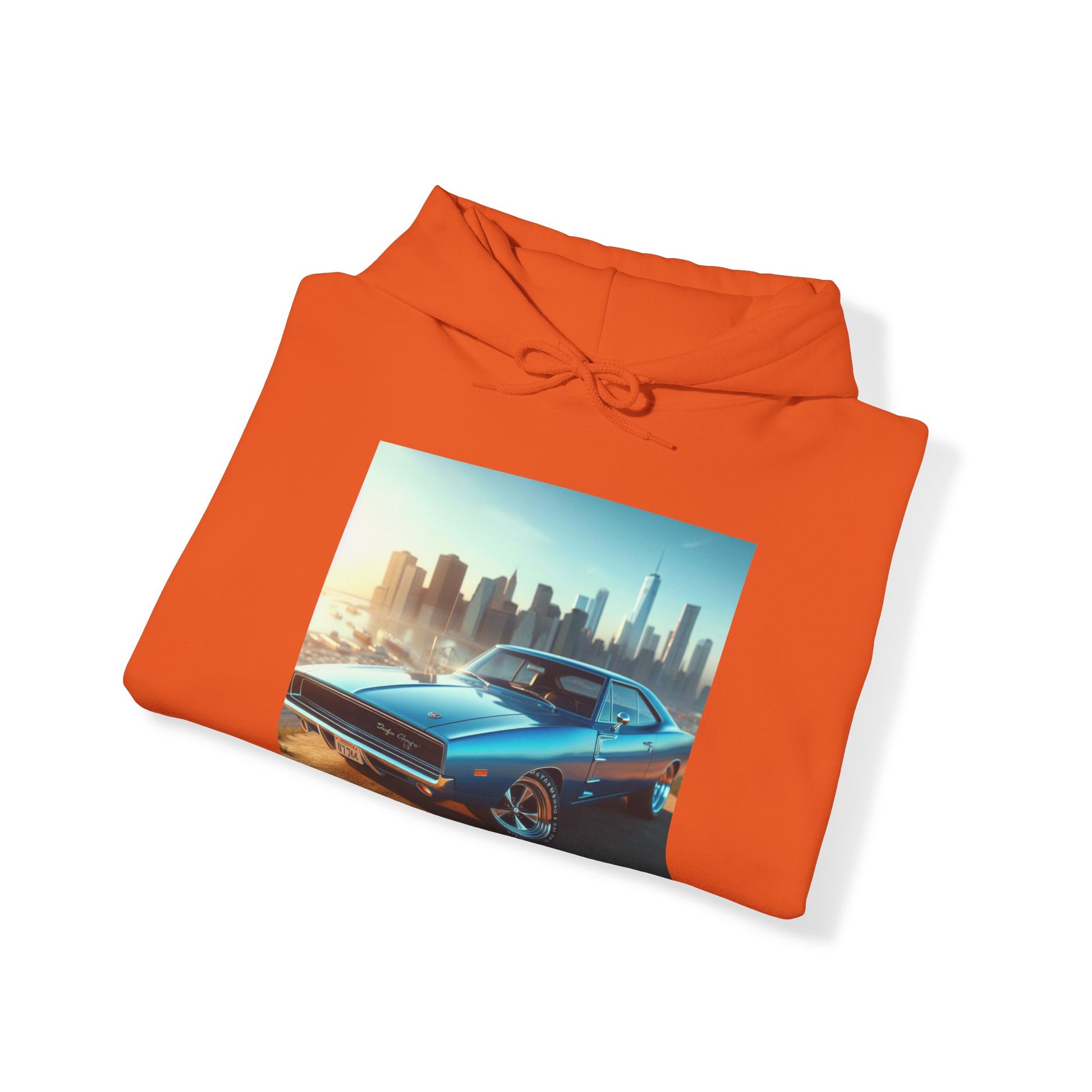 1970 Blue Dodge Charger Hoodie Hoodie Printify