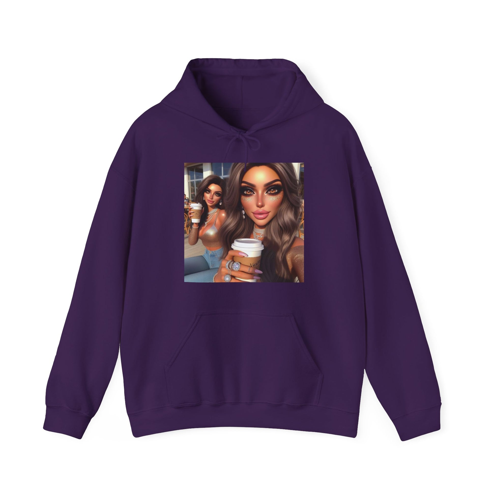 Coffee Baddies Hoodie Hoodie Printify Purple S