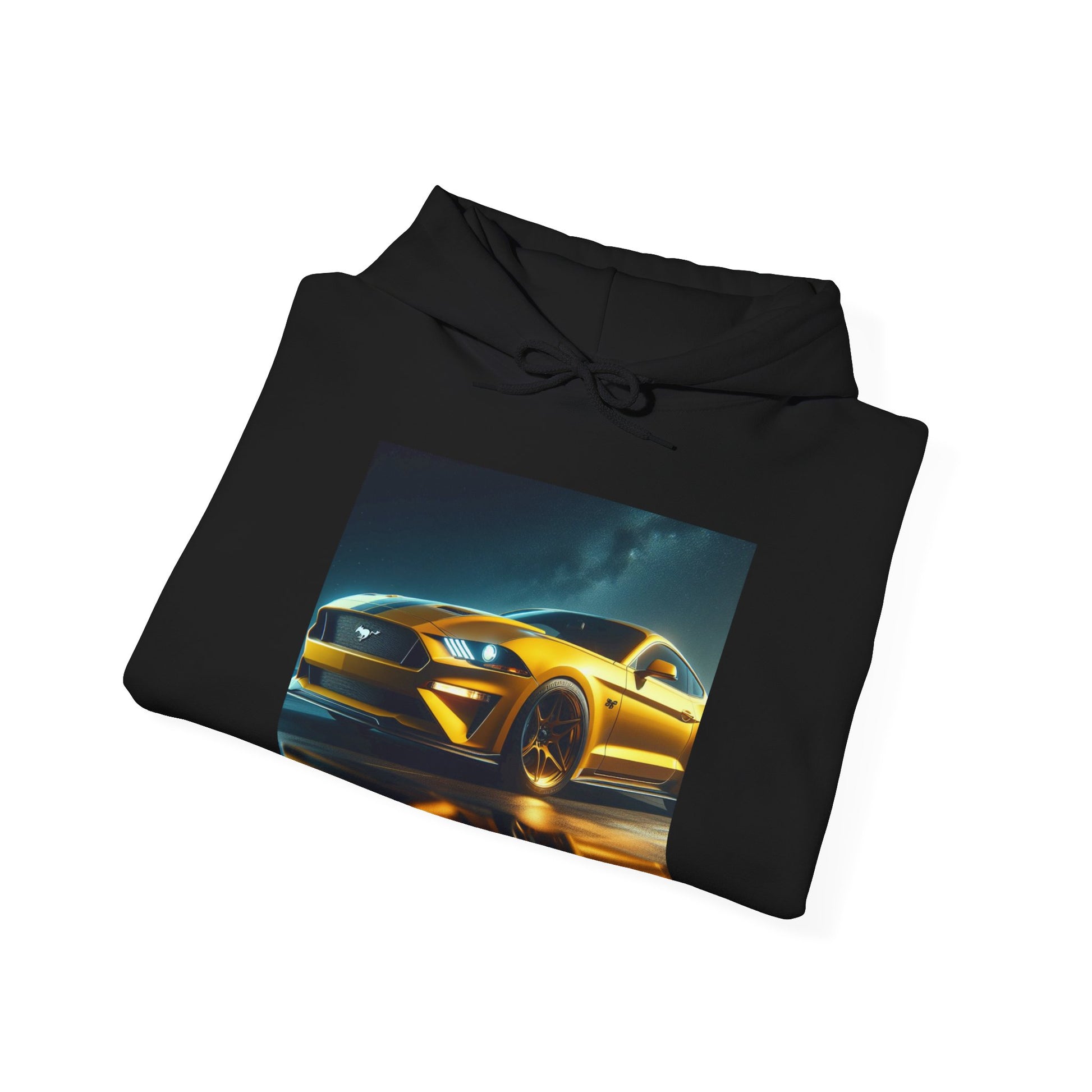 Yellow Mustang Hoodie Hoodie Printify