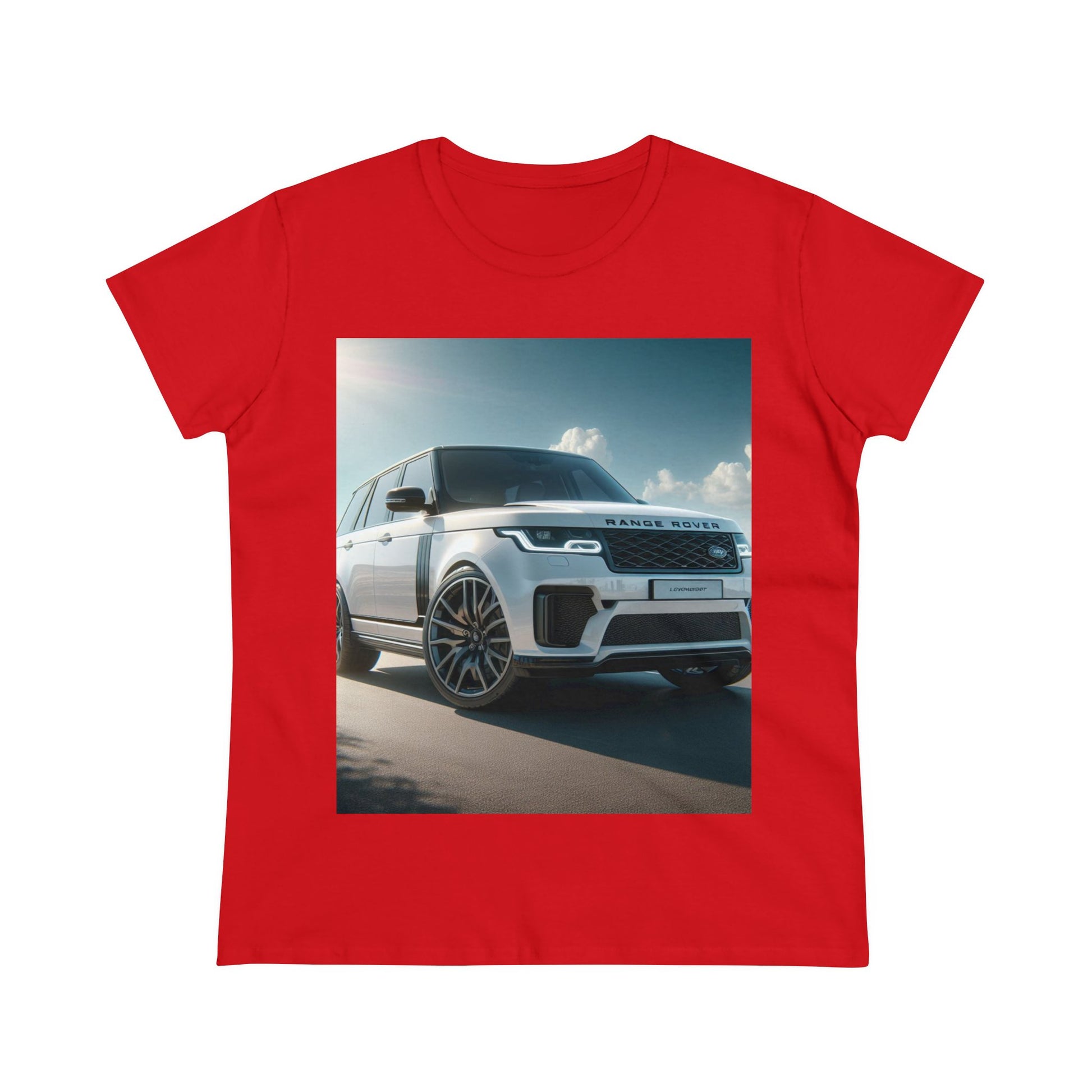 White Range Rover T-Shirt T-Shirt Printify Red S