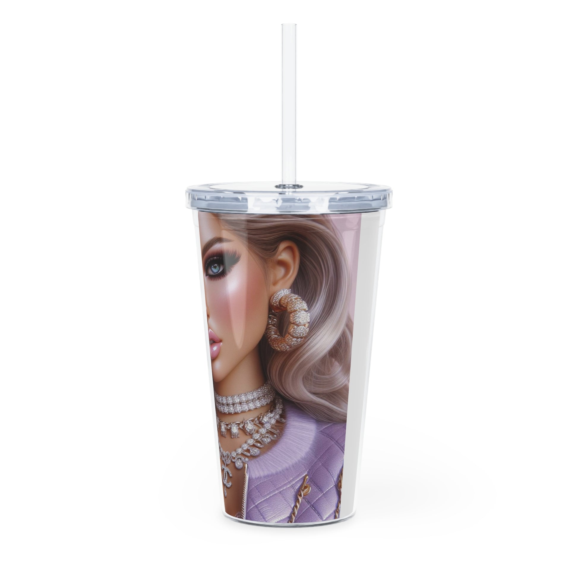 Chanel Please Tumbler with Straw Mug Printify