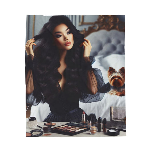 Make Up Time Plush Blanket All Over Prints Printify 50" × 60"