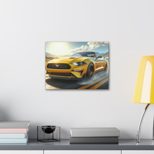 Yellow Mustang Canvas Canvas Printify 16″ x 12″ (Horizontal) 0.75''