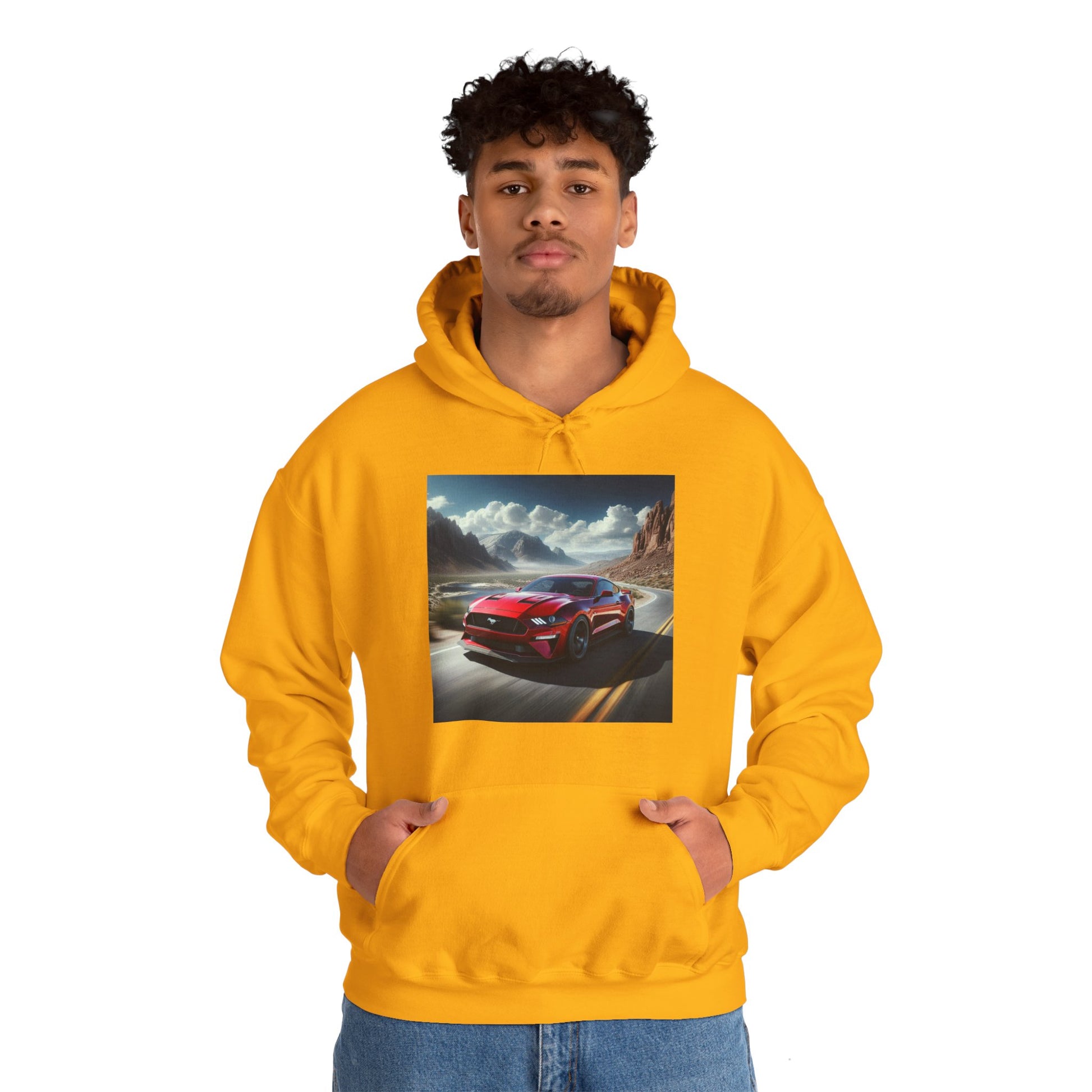 Red Mustang Hoodie Hoodie Printify