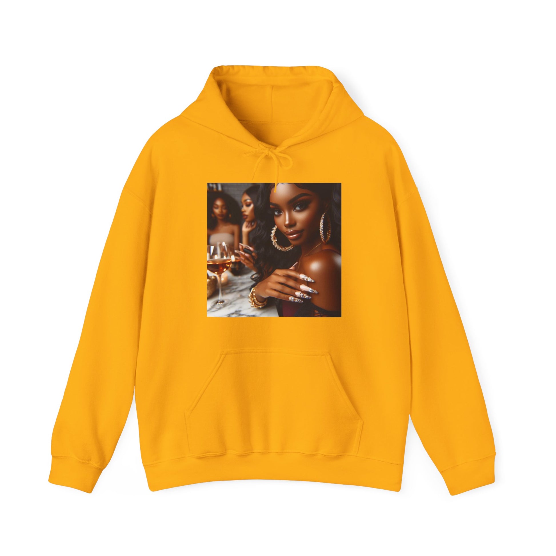 Wine Down Hoodie Hoodie Printify Gold S