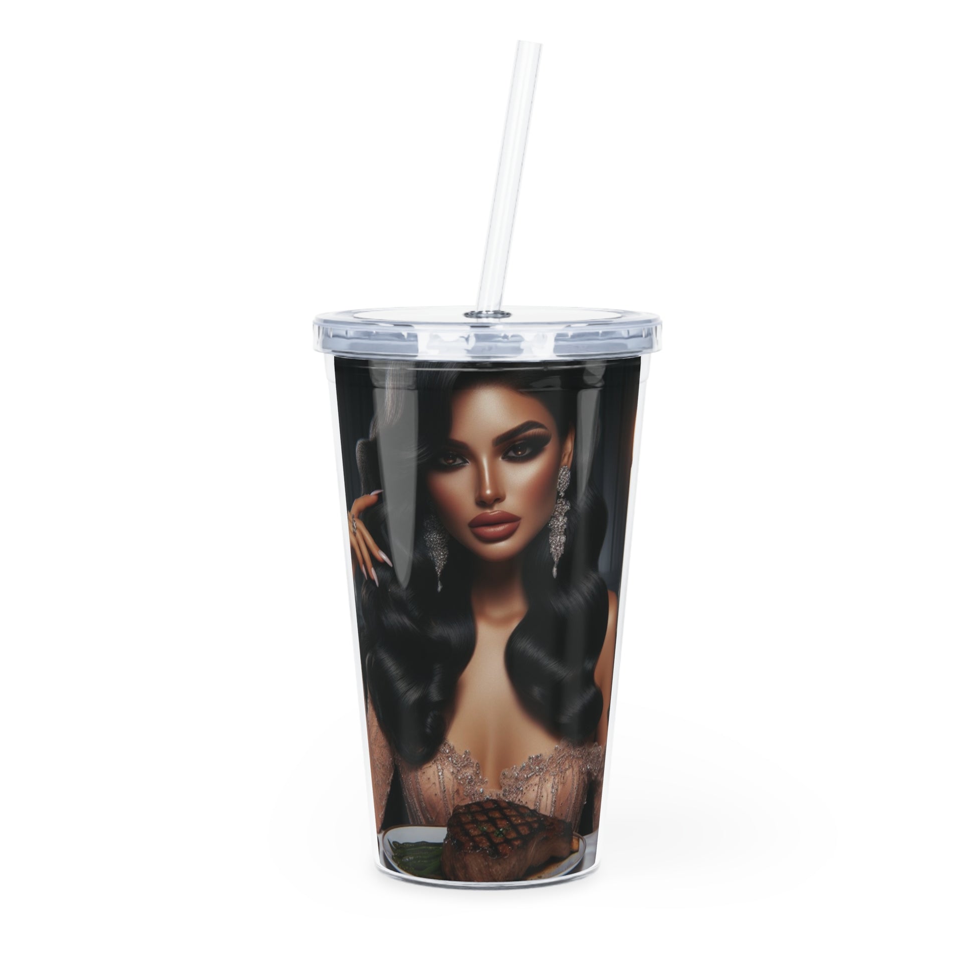 Elegant Meal Tumbler with Straw Mug Printify 20oz Transparent