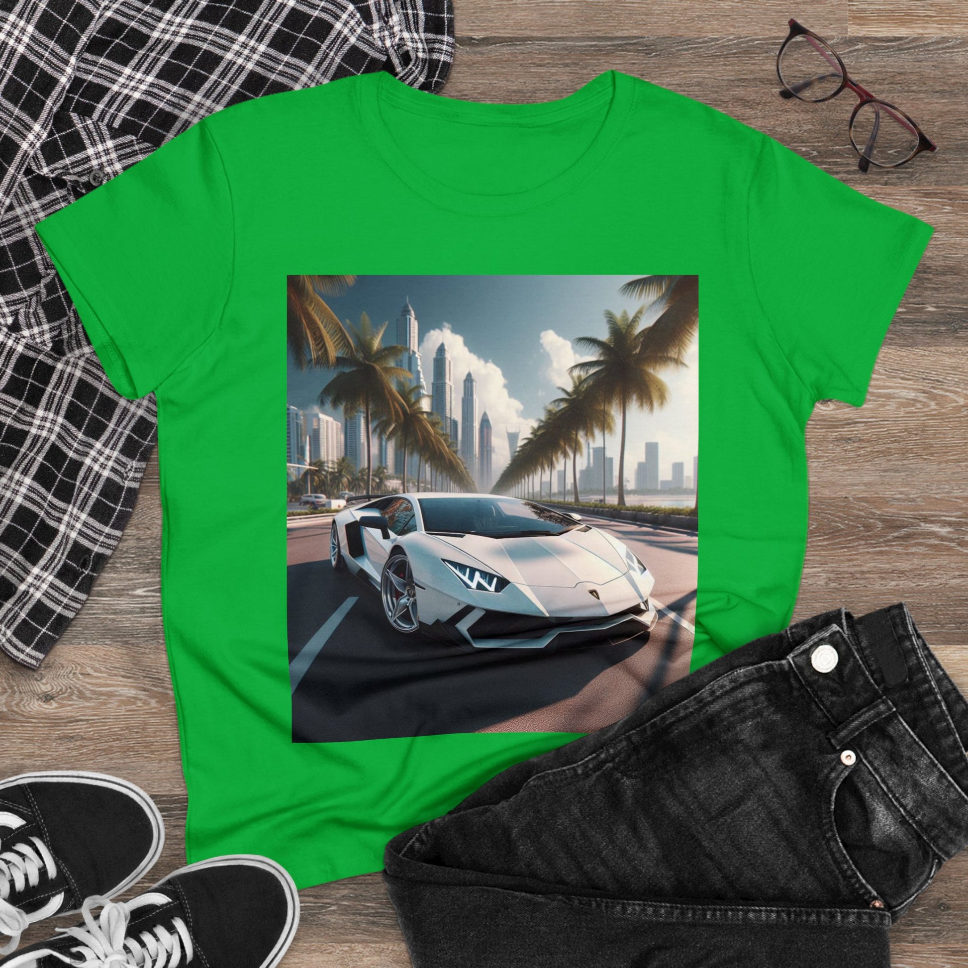 White Lamborghini T-Shirt T-Shirt Printify