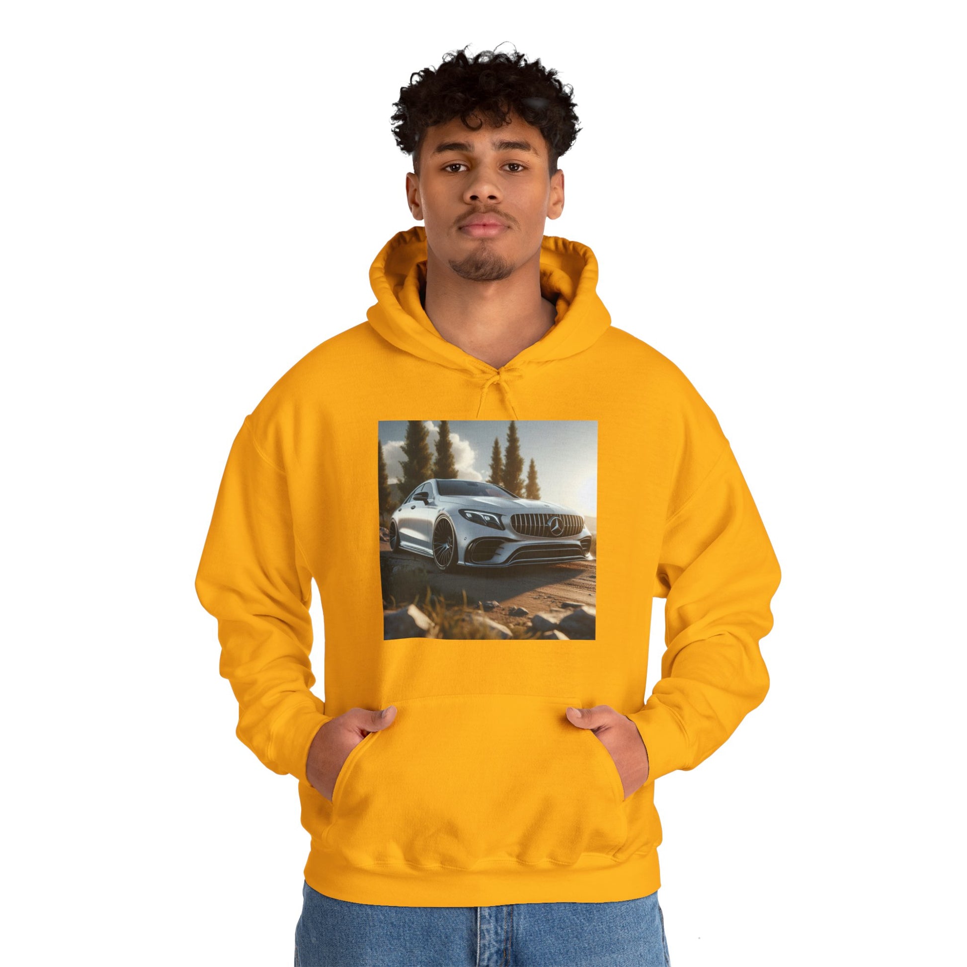 White Mercedes Hoodie Hoodie Printify