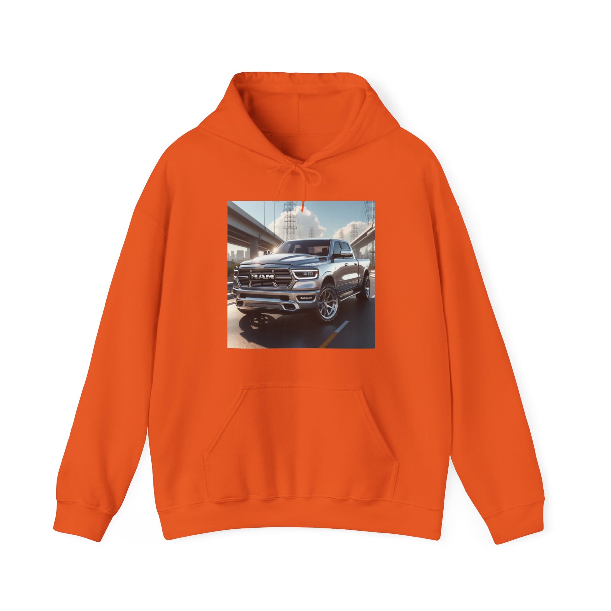 Silver Dodge Ram Hoodie Hoodie Printify Orange S