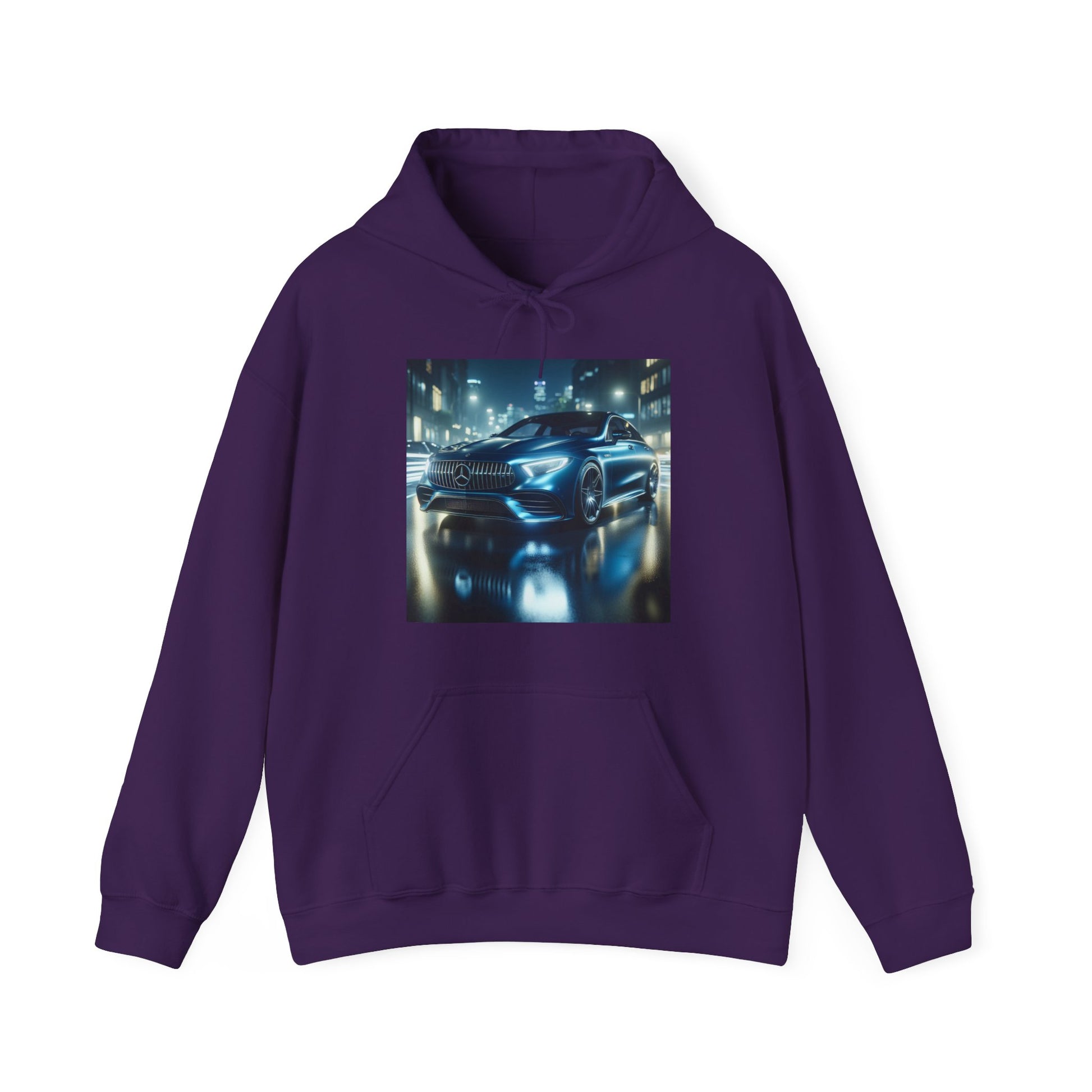Blue Mercedes Hoodie Hoodie Printify Purple S