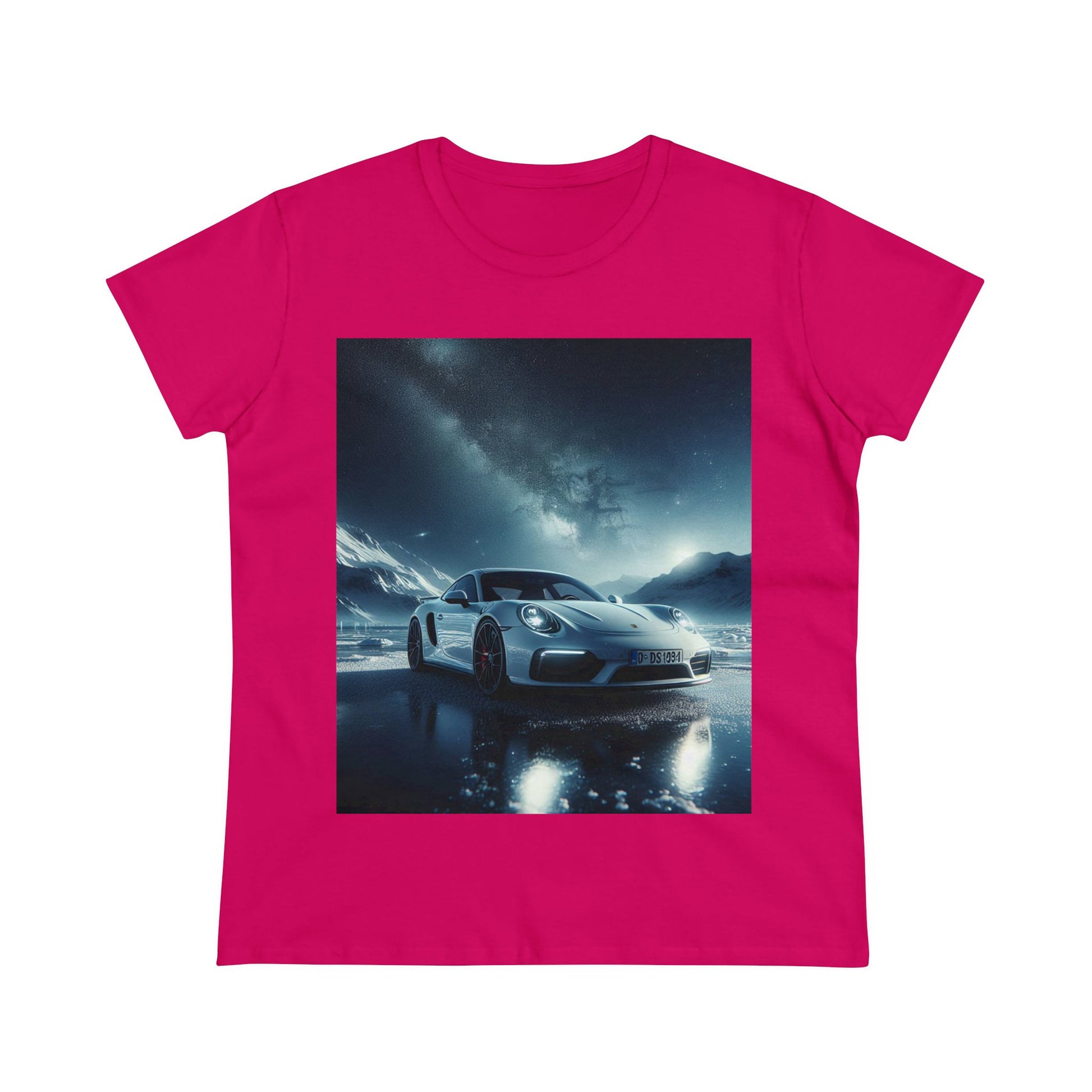 White Porsche T-Shirt T-Shirt Printify Heliconia S