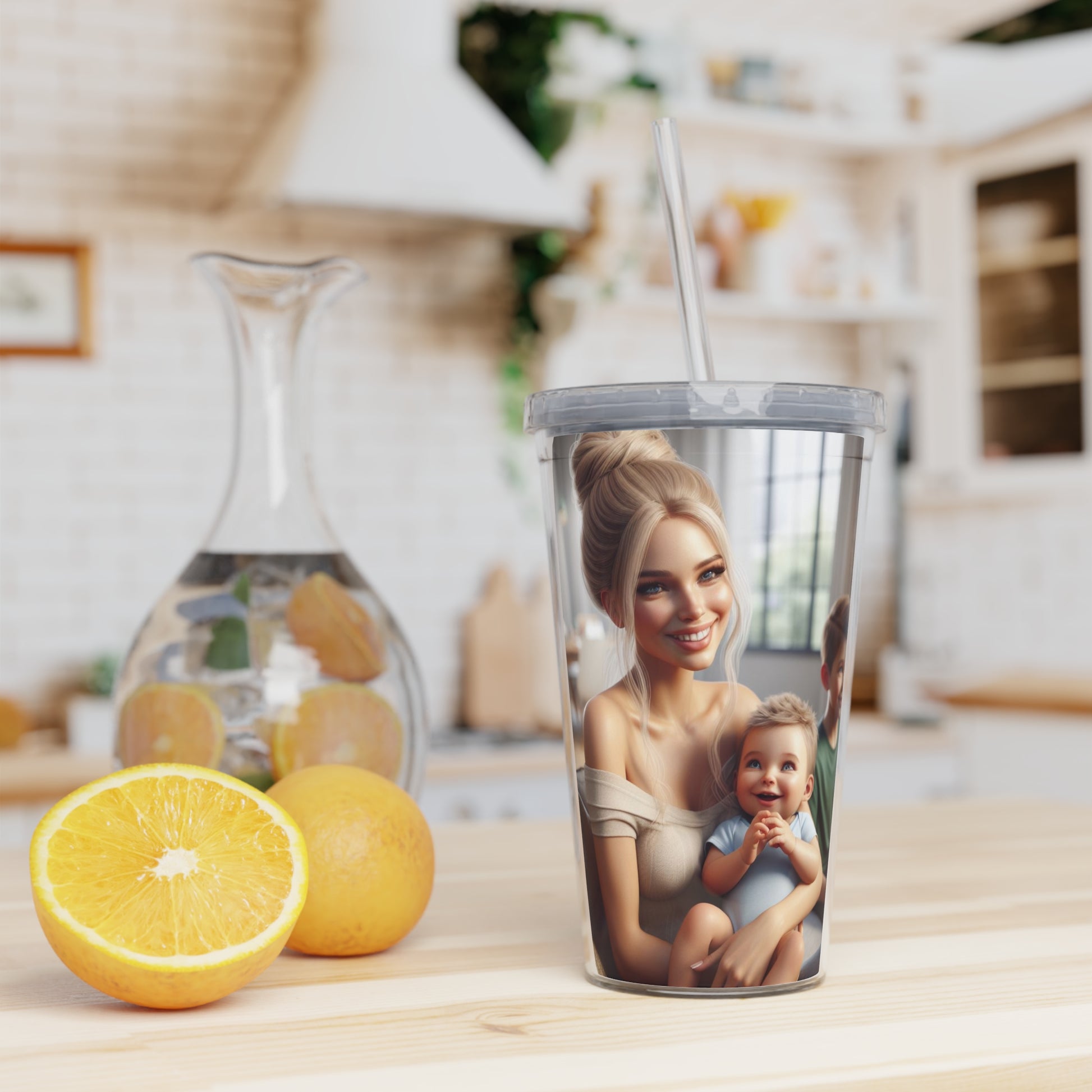 Family Time Tumbler with Straw Mug Printify