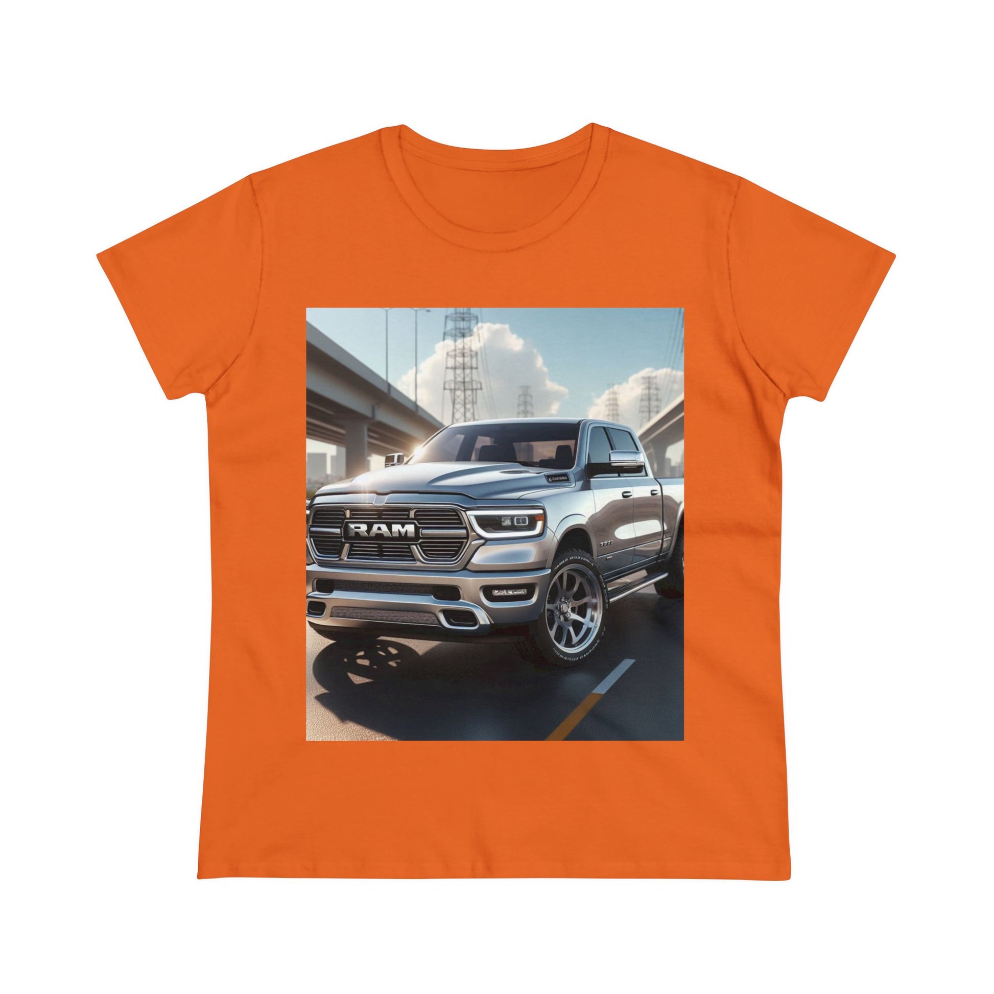 Silver Dodge Ram T-Shirt T-Shirt Printify Orange S