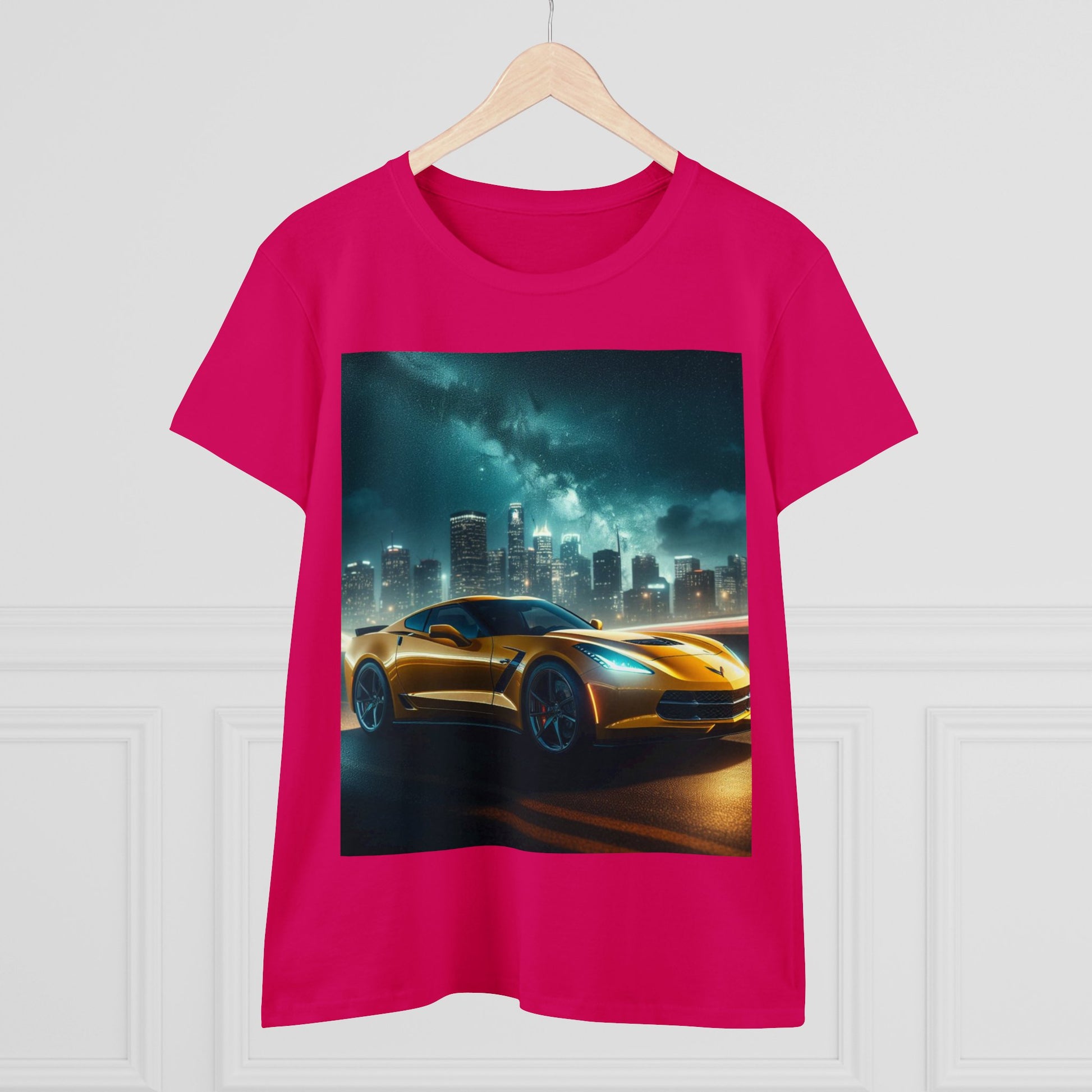 Yellow Corvette T-Shirt T-Shirt Printify