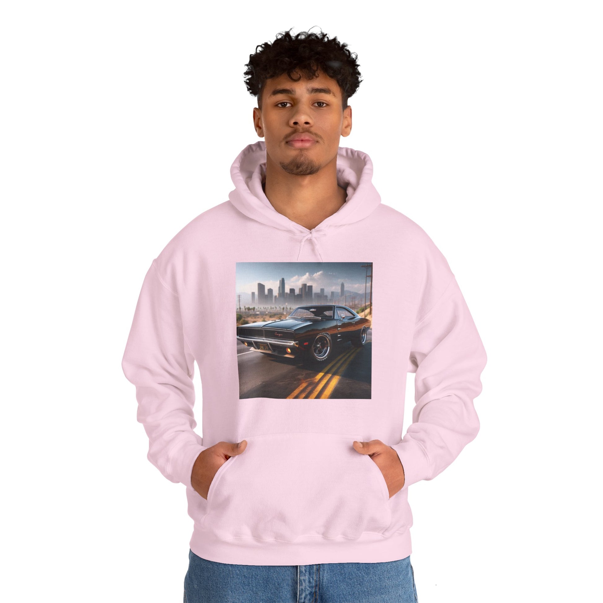 1970 Black Dodge Charger Hoodie Hoodie Printify