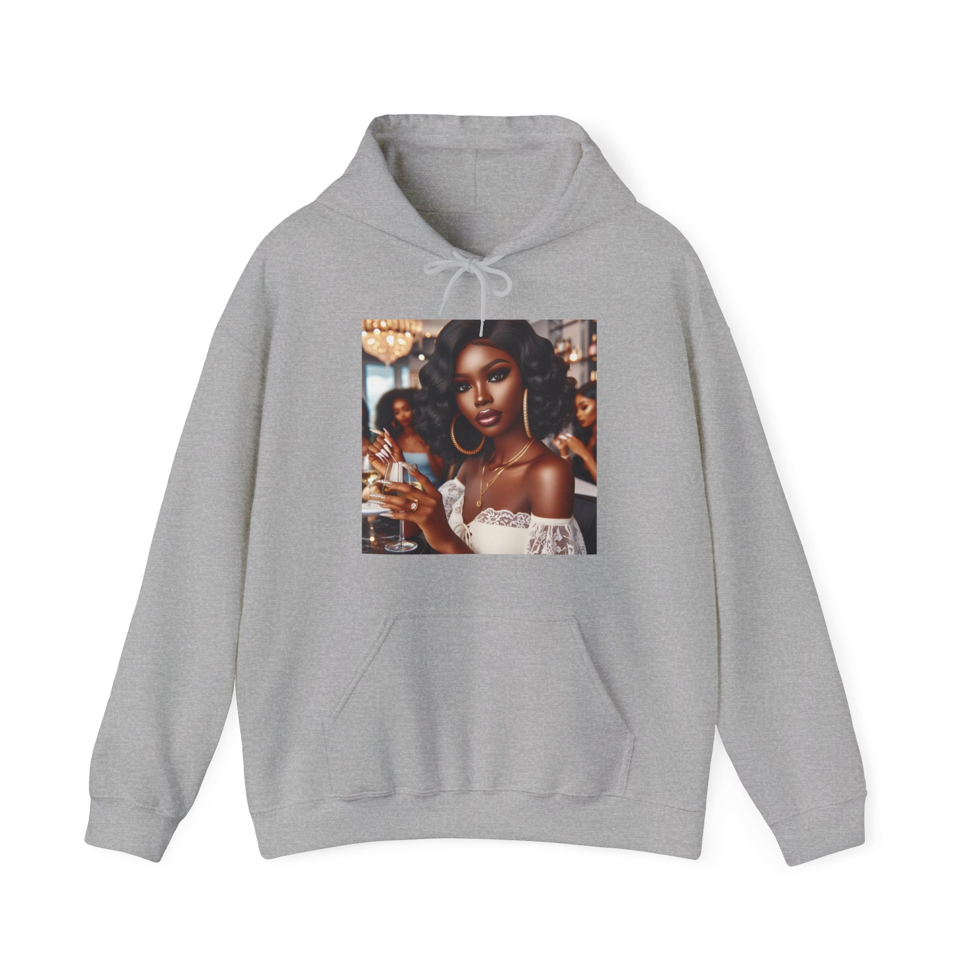 Wine Down Hoodie Hoodie Printify Sport Grey S