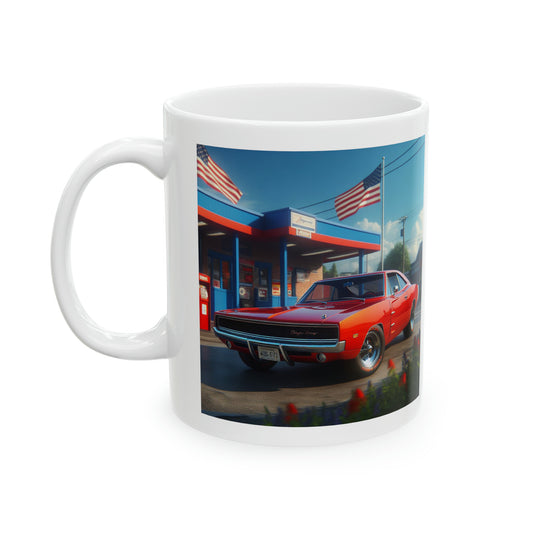 1970 Red Dodge Charger Mug Mug Printify 11oz
