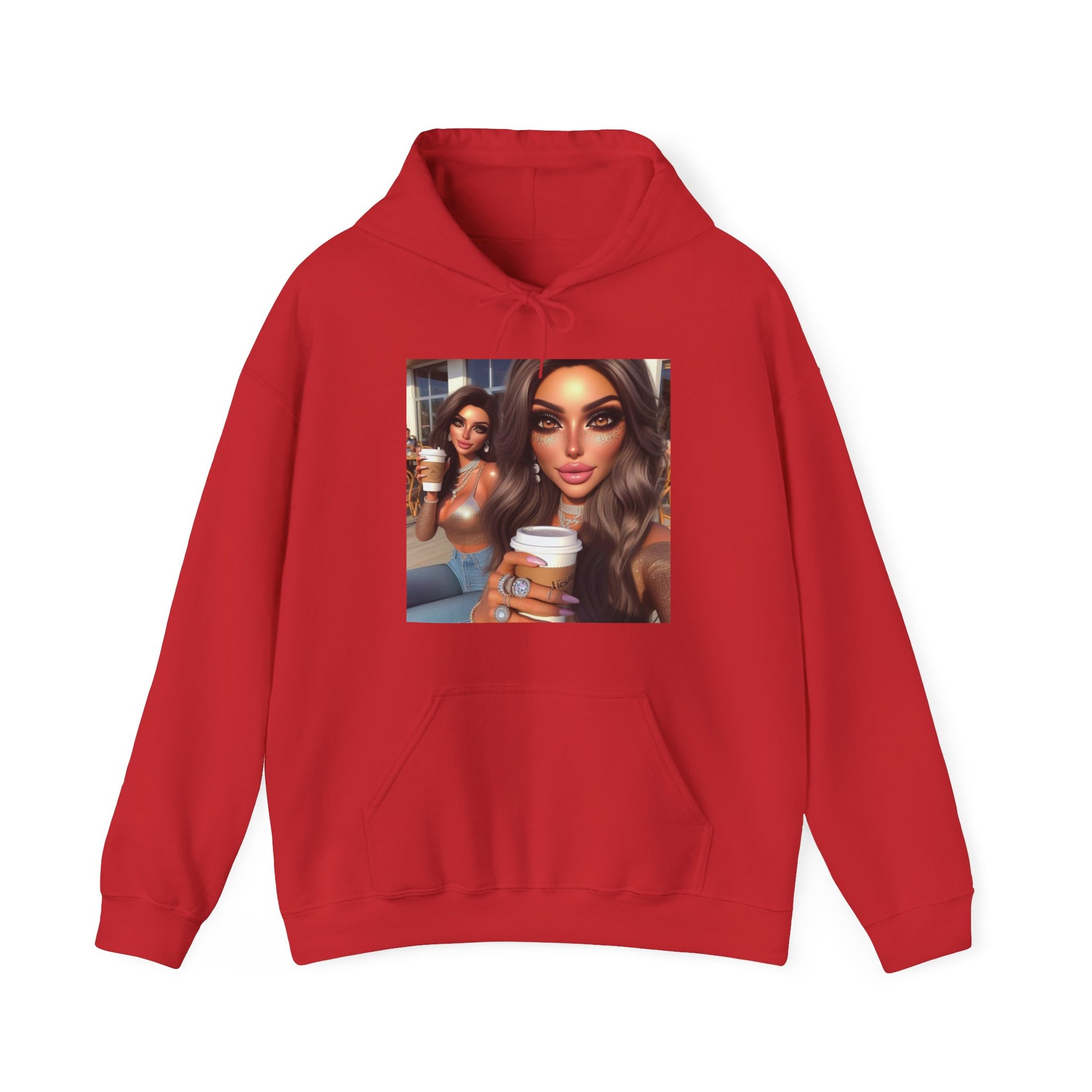 Coffee Baddies Hoodie Hoodie Printify Red S