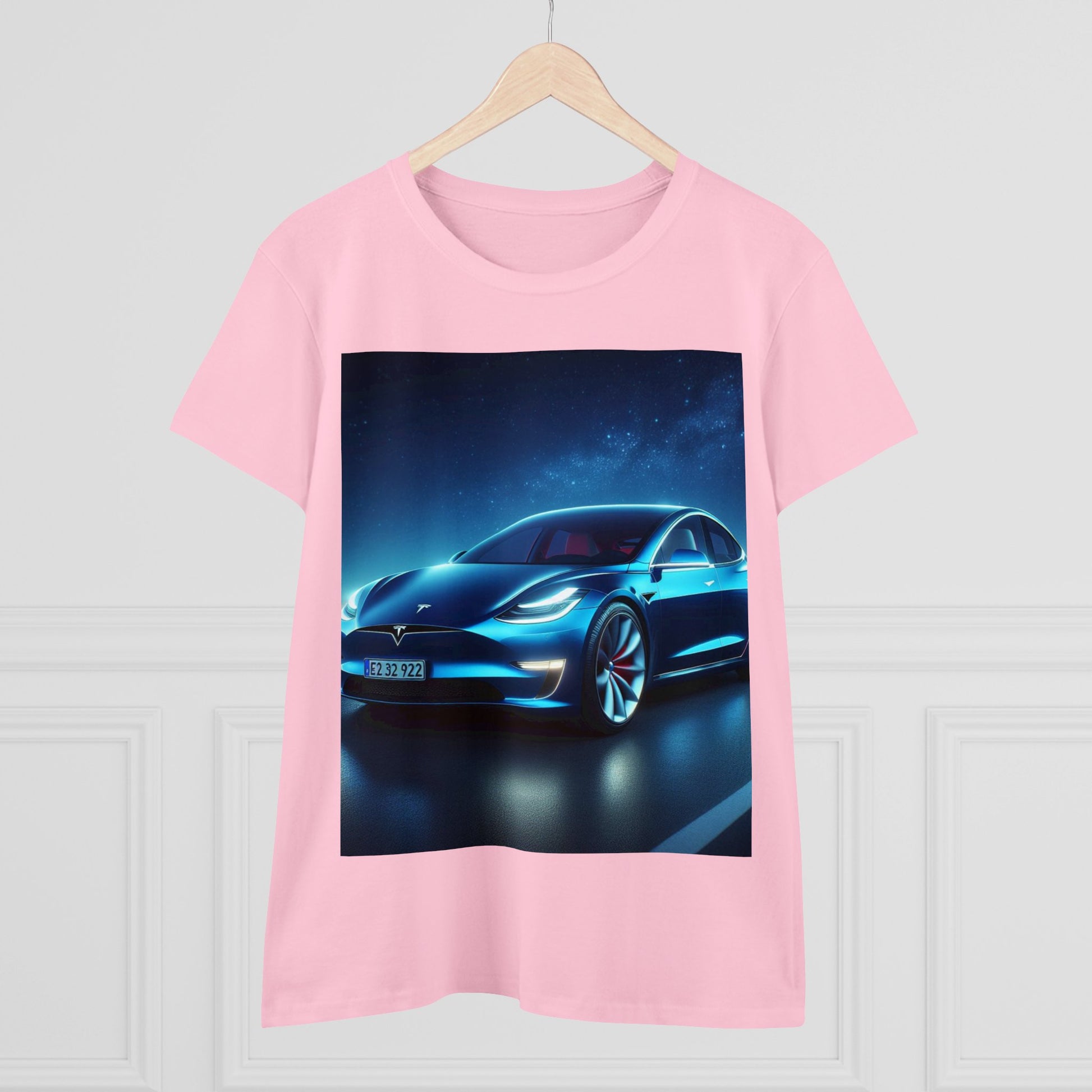 Blue Tesla T-Shirt T-Shirt Printify