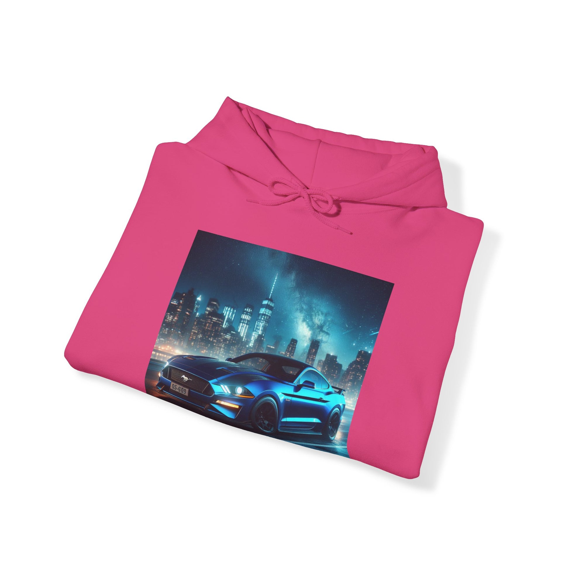 Blue Mustang Hoodie Hoodie Printify