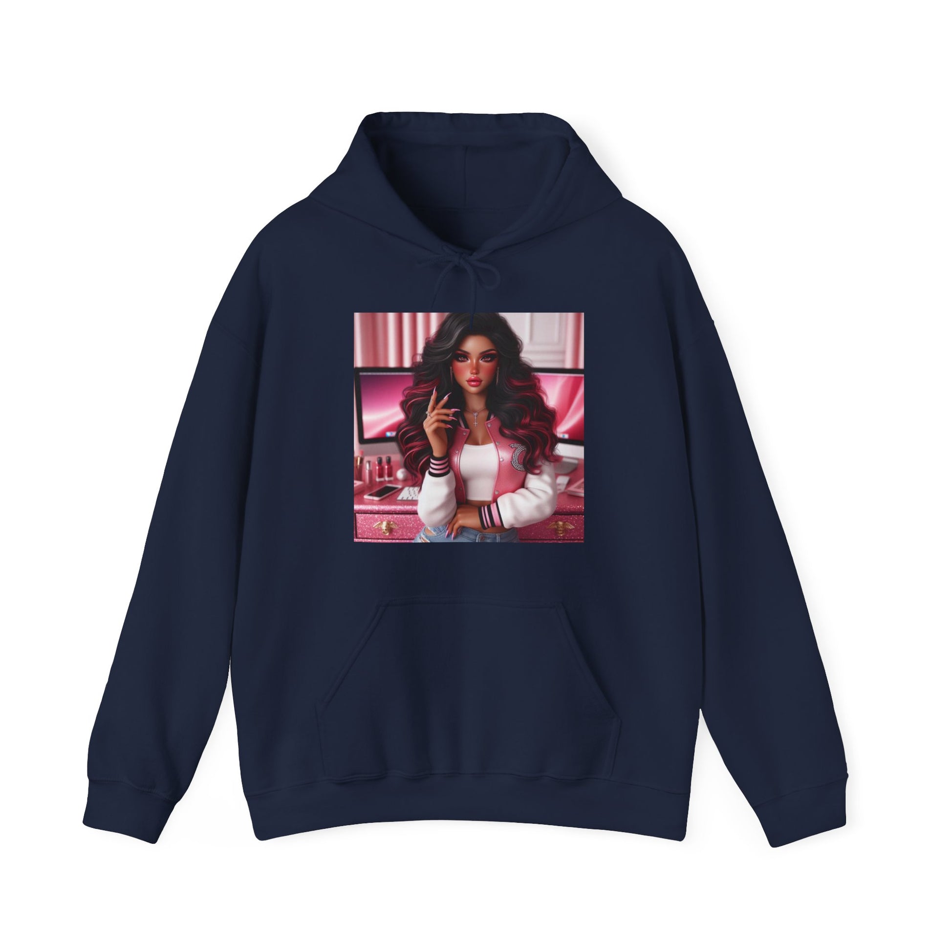 Pink Everything Hoodie Hoodie Printify Navy S