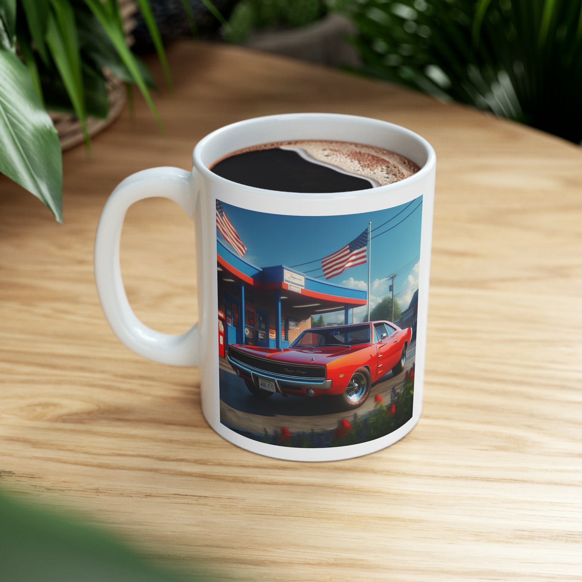 1970 Red Dodge Charger Mug Mug Printify