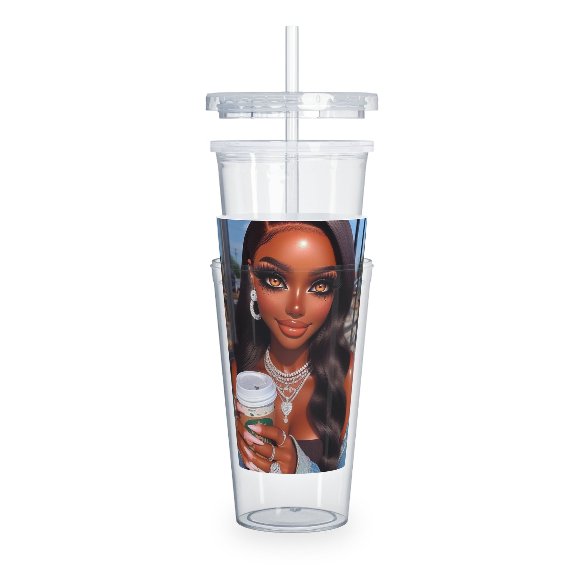 Coffee Beauty Tumbler with Straw Mug Printify