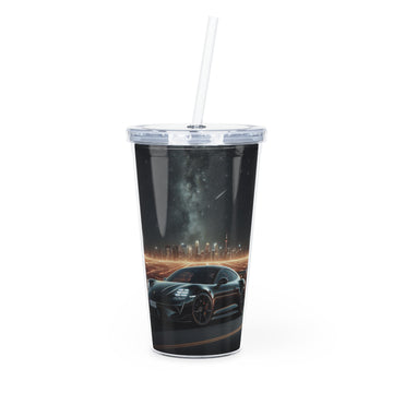 Black Porsche Tumbler with Straw Mug Printify 20oz Transparent