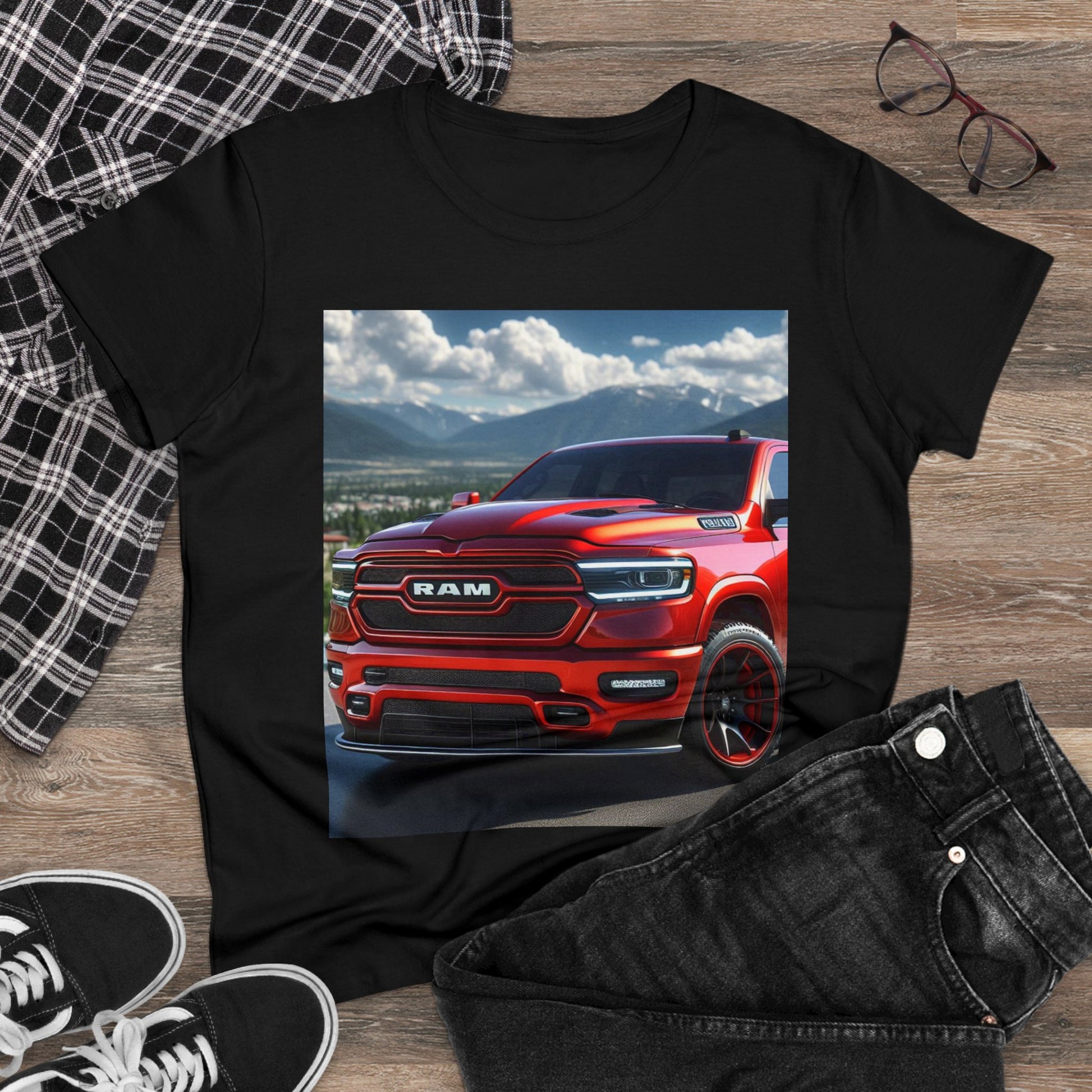 Red Dodge Ram T-Shirrt T-Shirt Printify