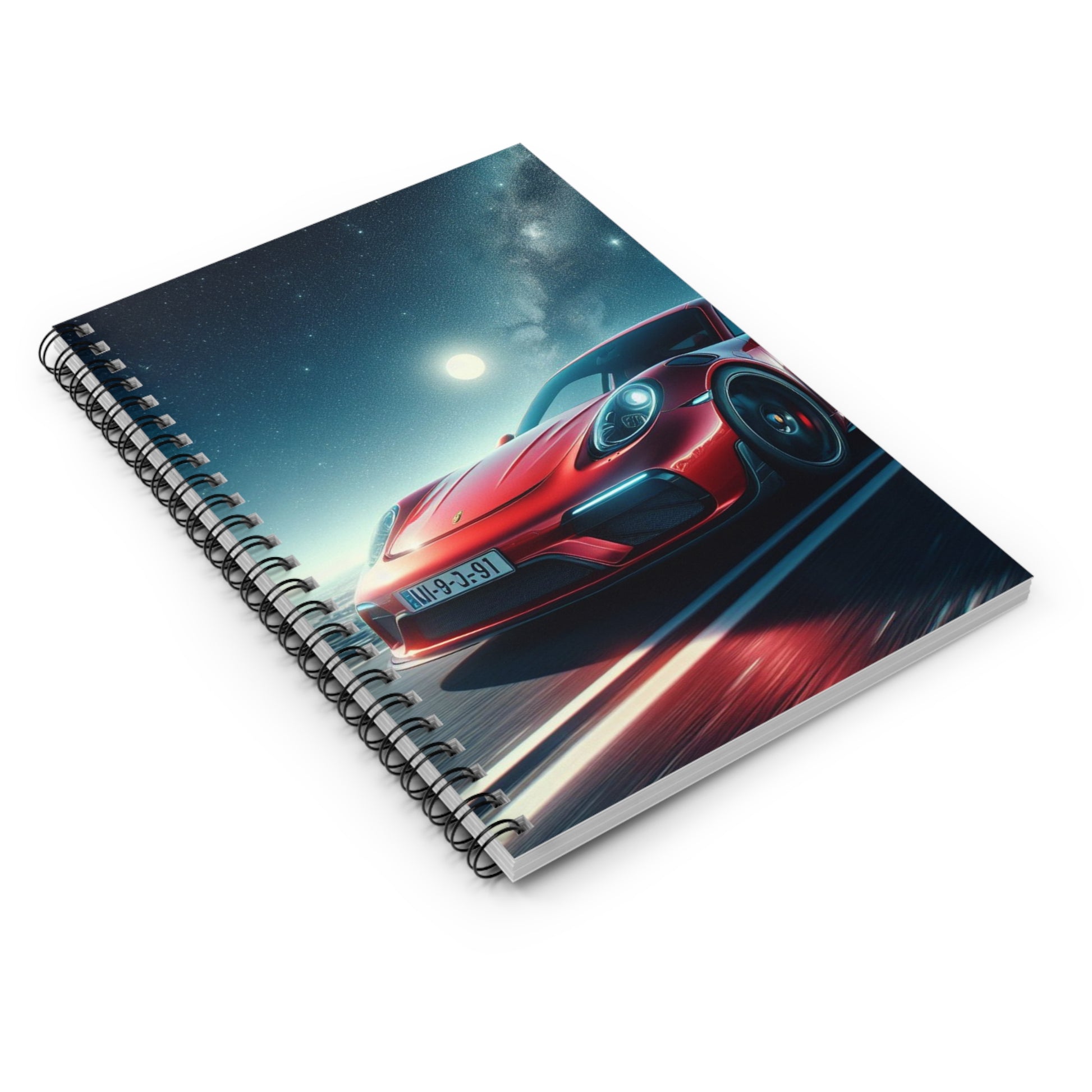 Red Porsche Spiral Notebook Paper products Printify